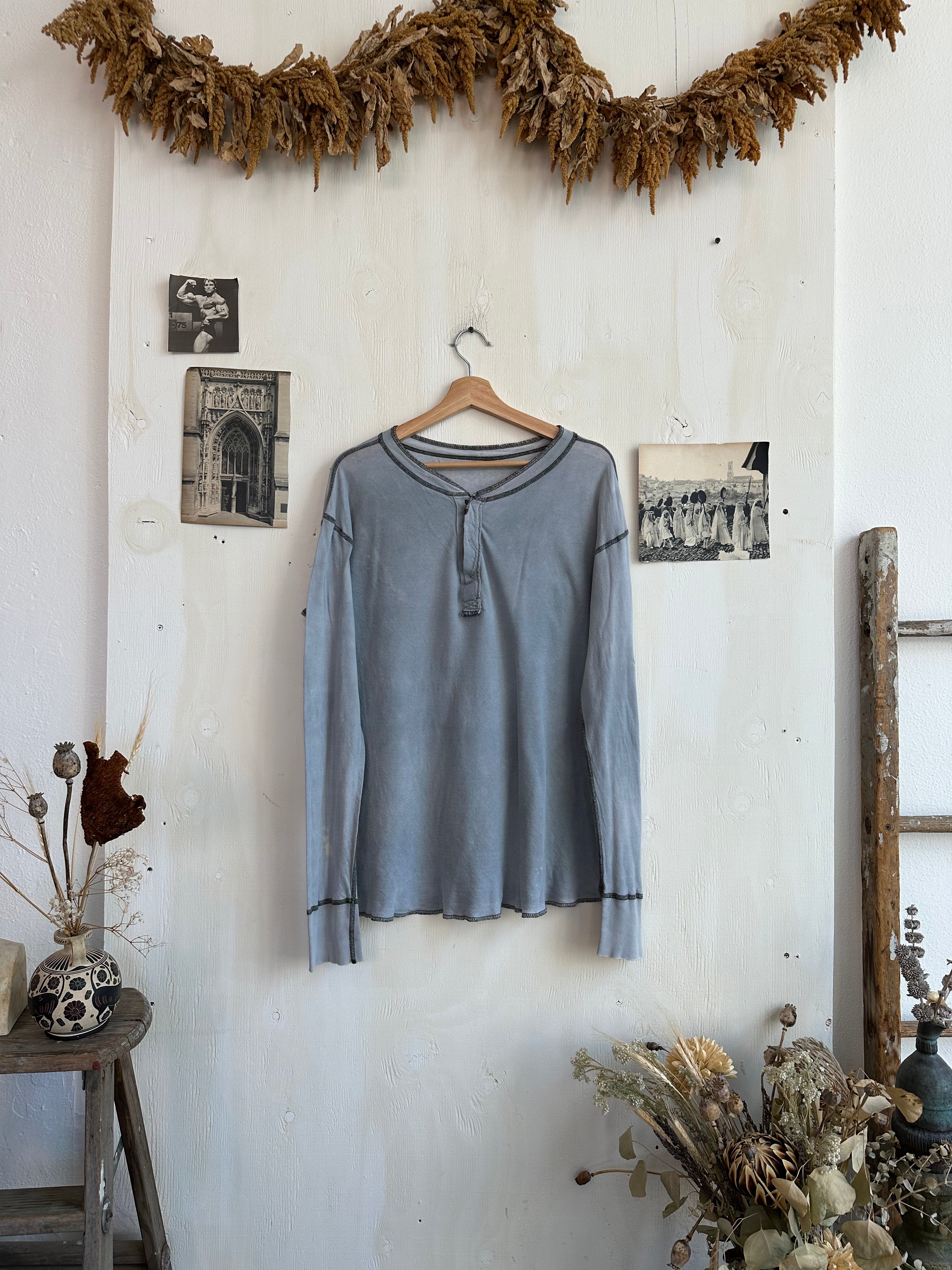 1990s Thrashed Paper Thin Henley (L/XL)