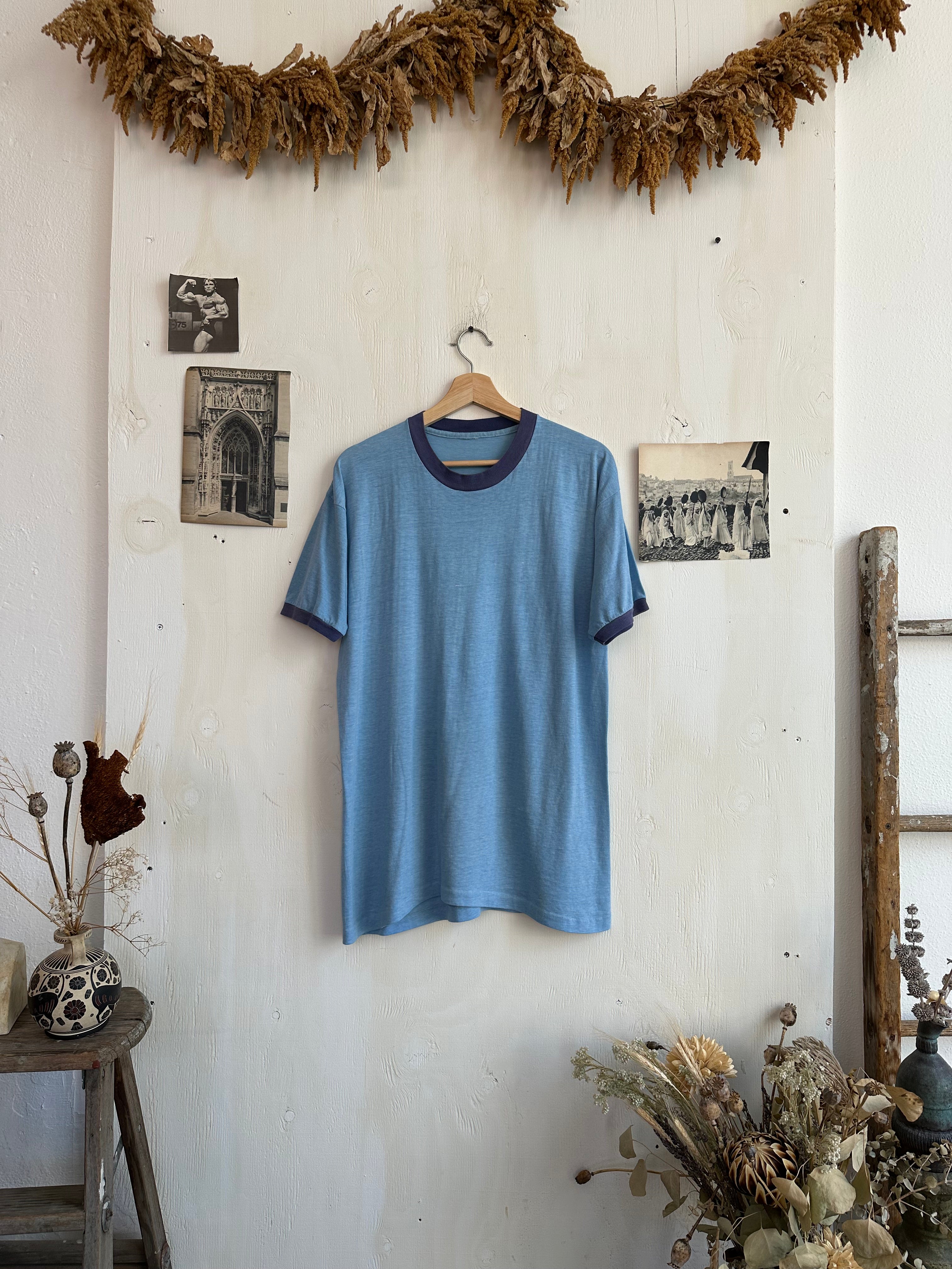 1980s Light Blue Ringer (XL)