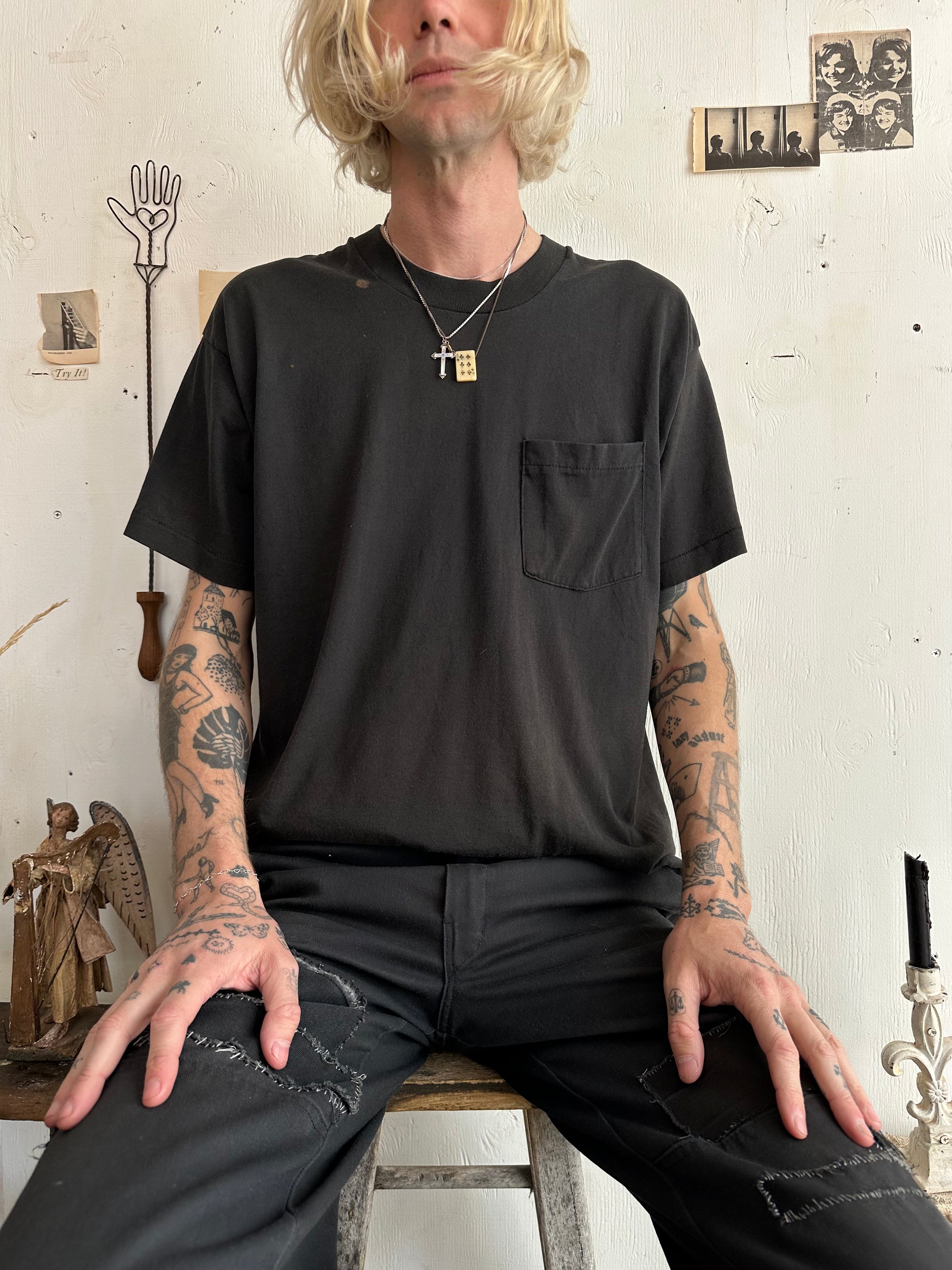 1980s Black Pocket Tee