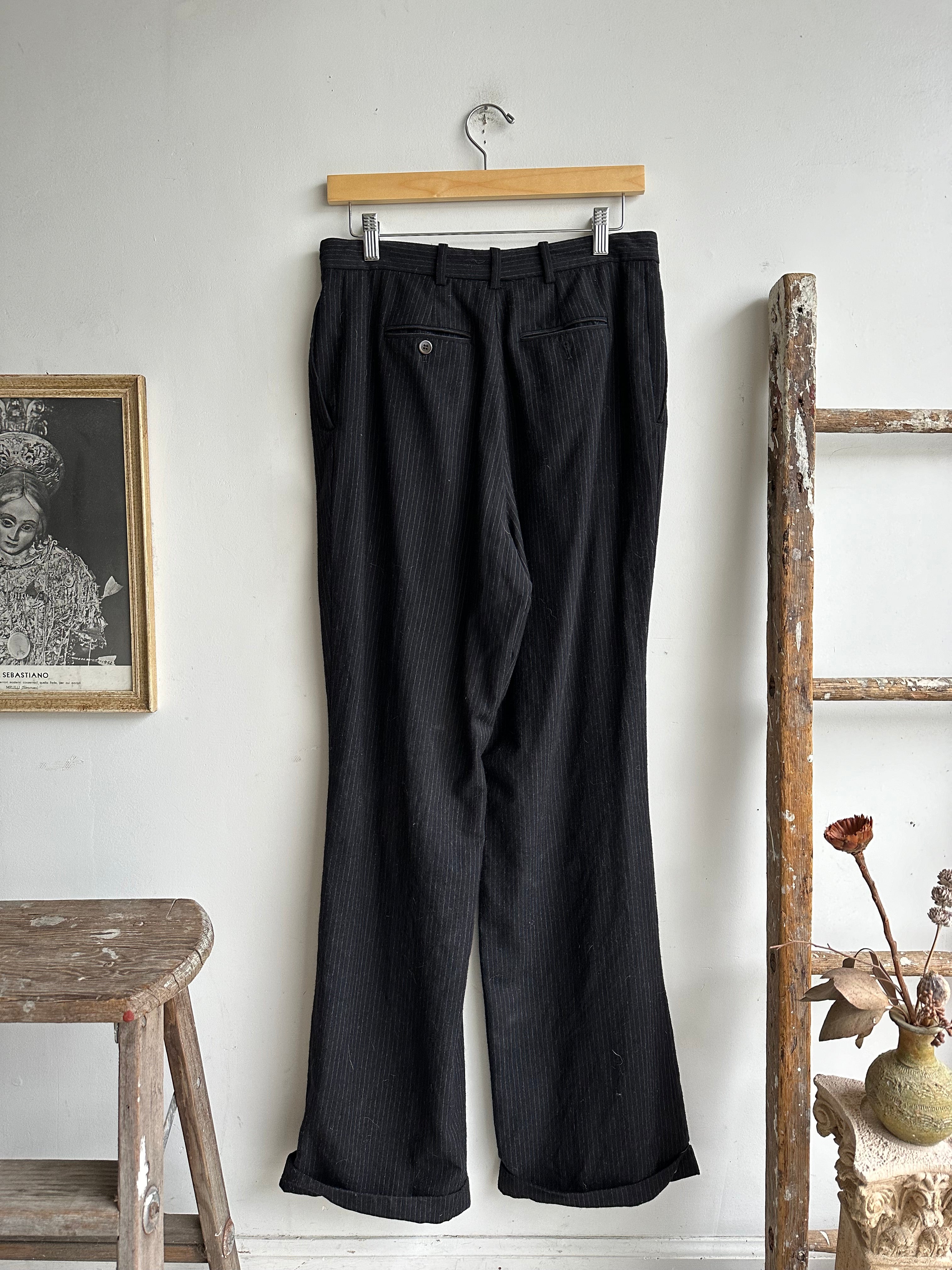 1990s Pinstripe Saint Laurent Trousers (31 x 33)