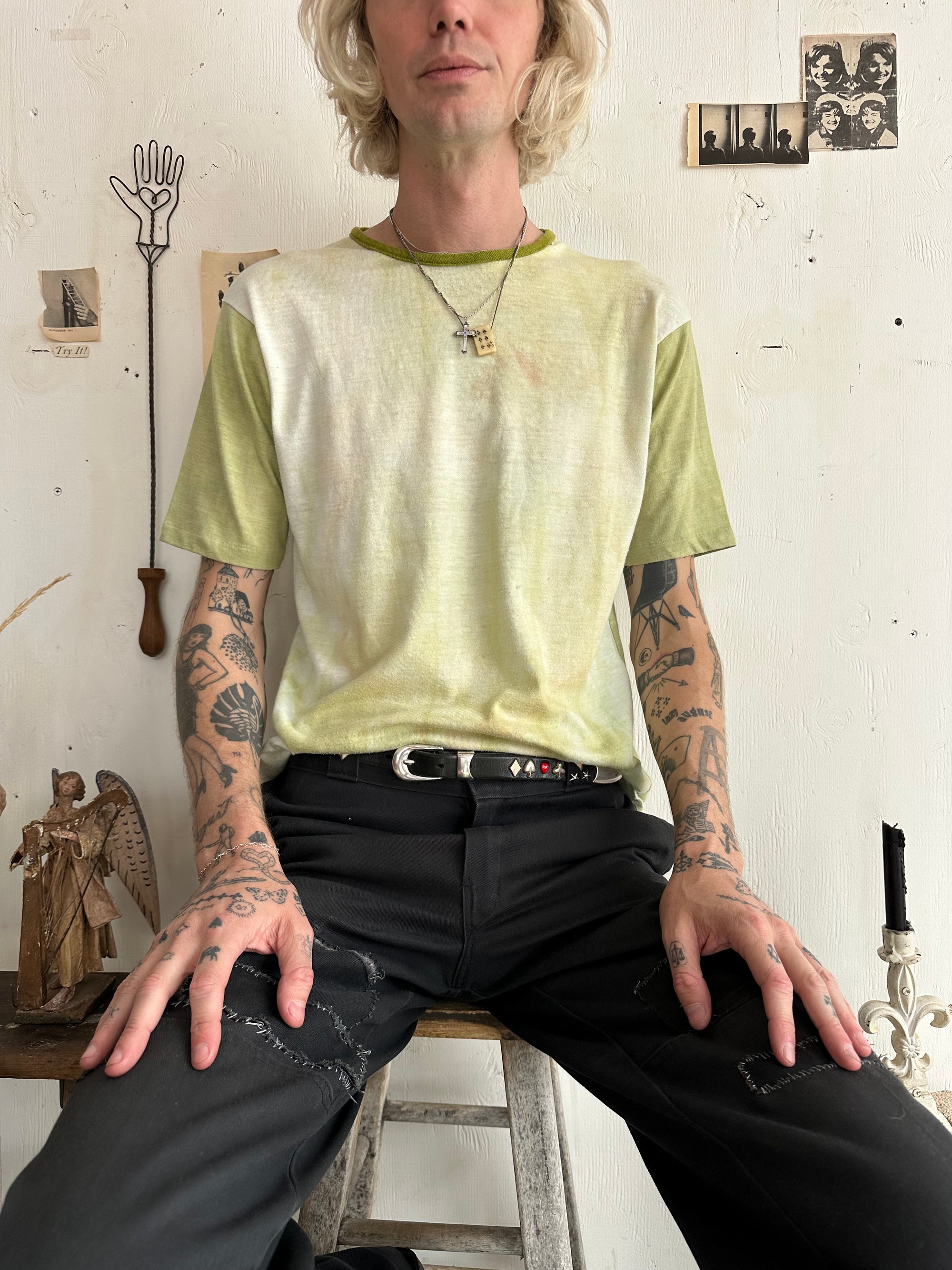1970s Earthy Green Moss Blank