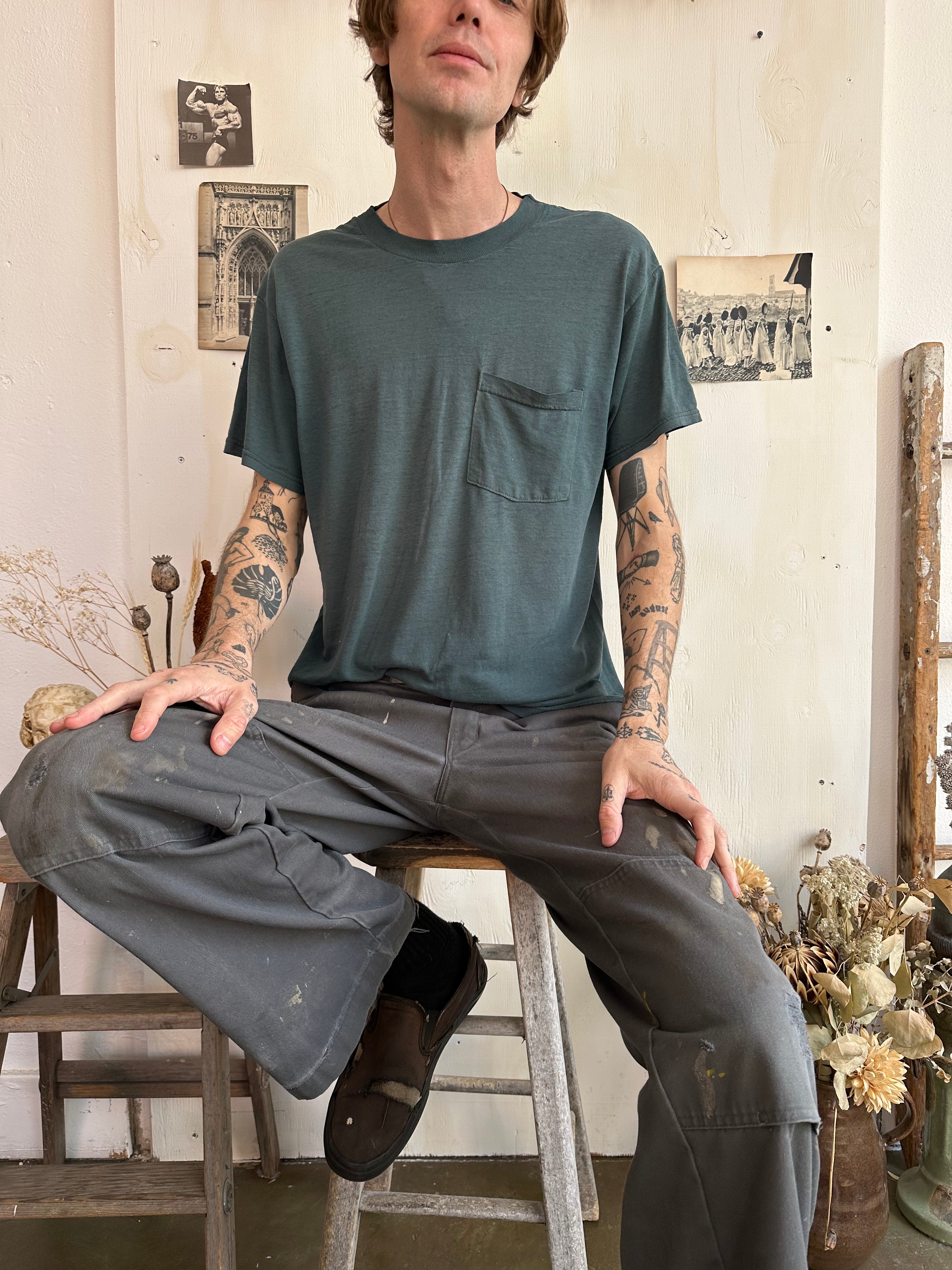 1990s Paper Thin Green Pocket Tee (L/XL)