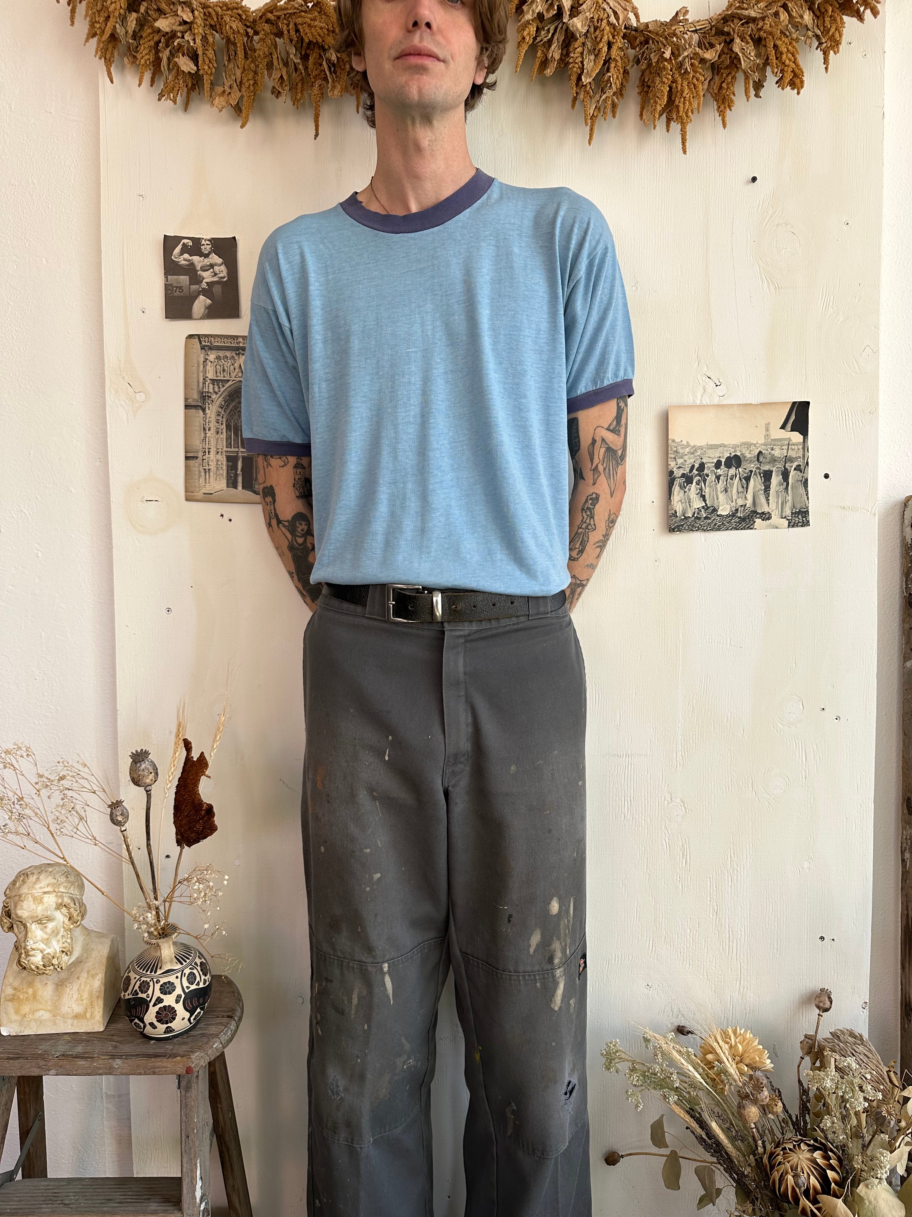1980s Light Blue Ringer (XL)