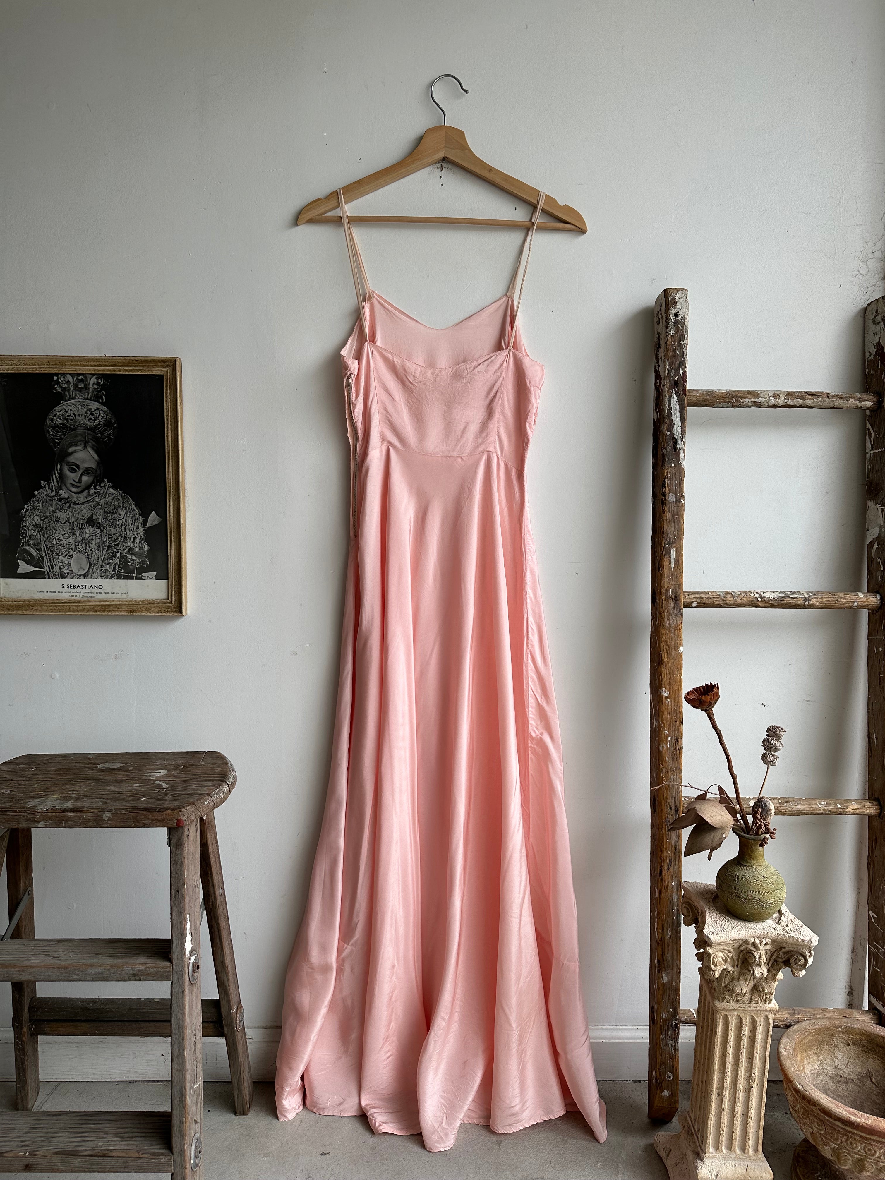 1960s Thrashed Pink Nylon Dress (XS)