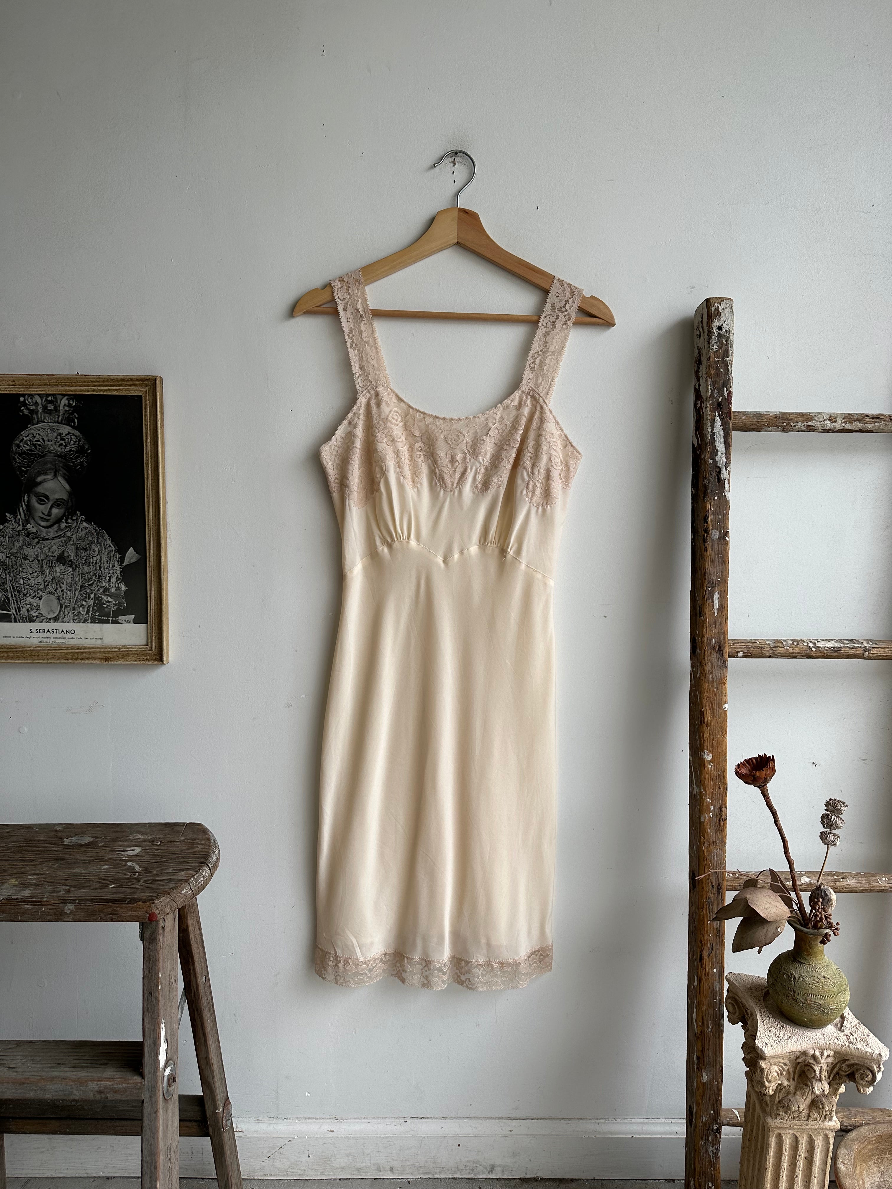 1970s Cream Slip Dress (S)