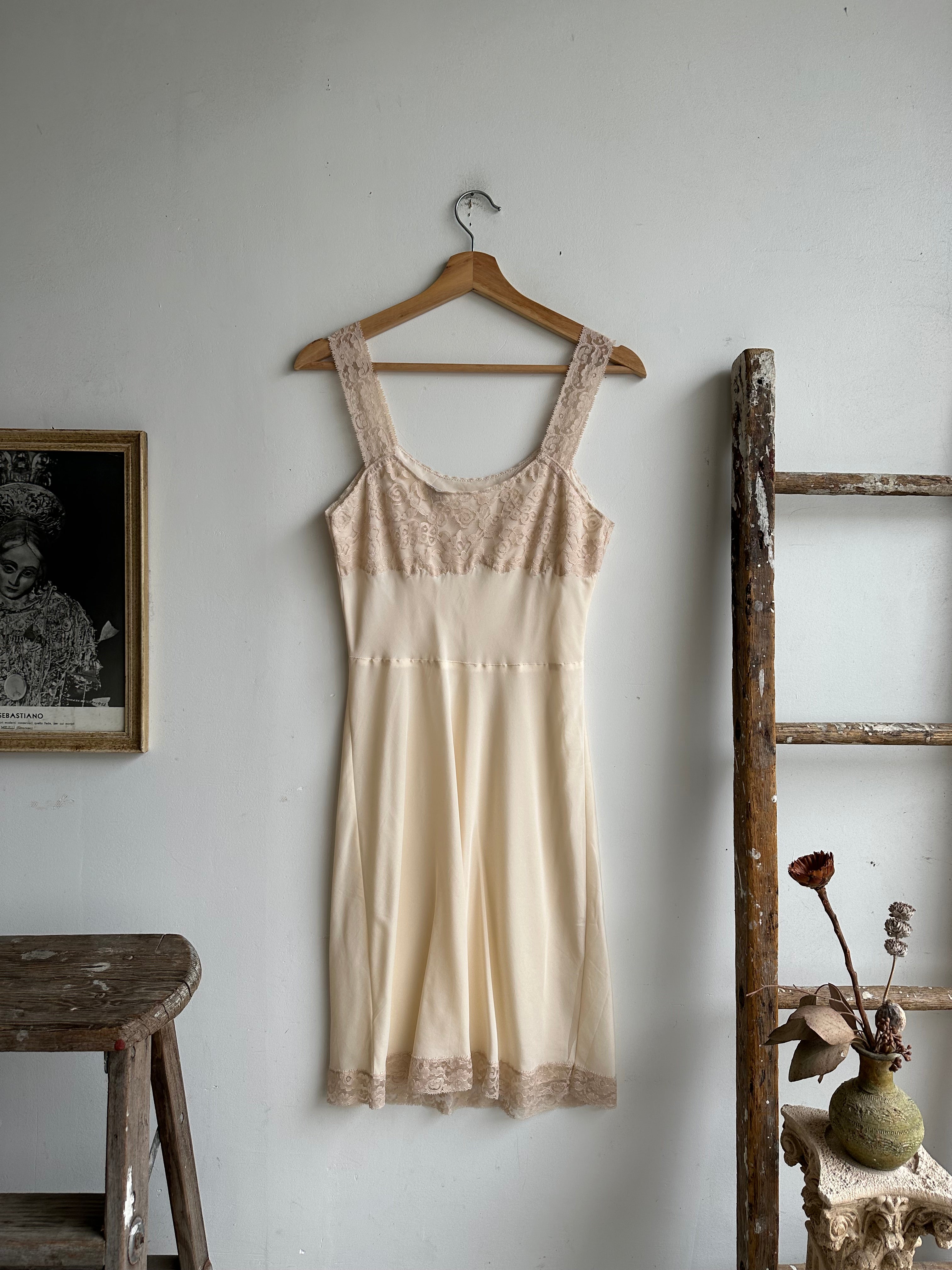 1970s Cream Slip Dress (S)