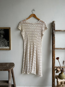 1990s Stained Cotton Lace Dress (S/M)