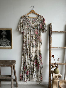 1990s Sheer Floral Maxi Dress (L/XL)