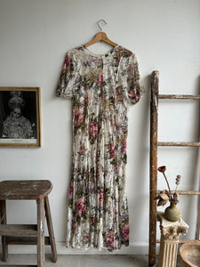 1990s Sheer Floral Maxi Dress (L/XL)