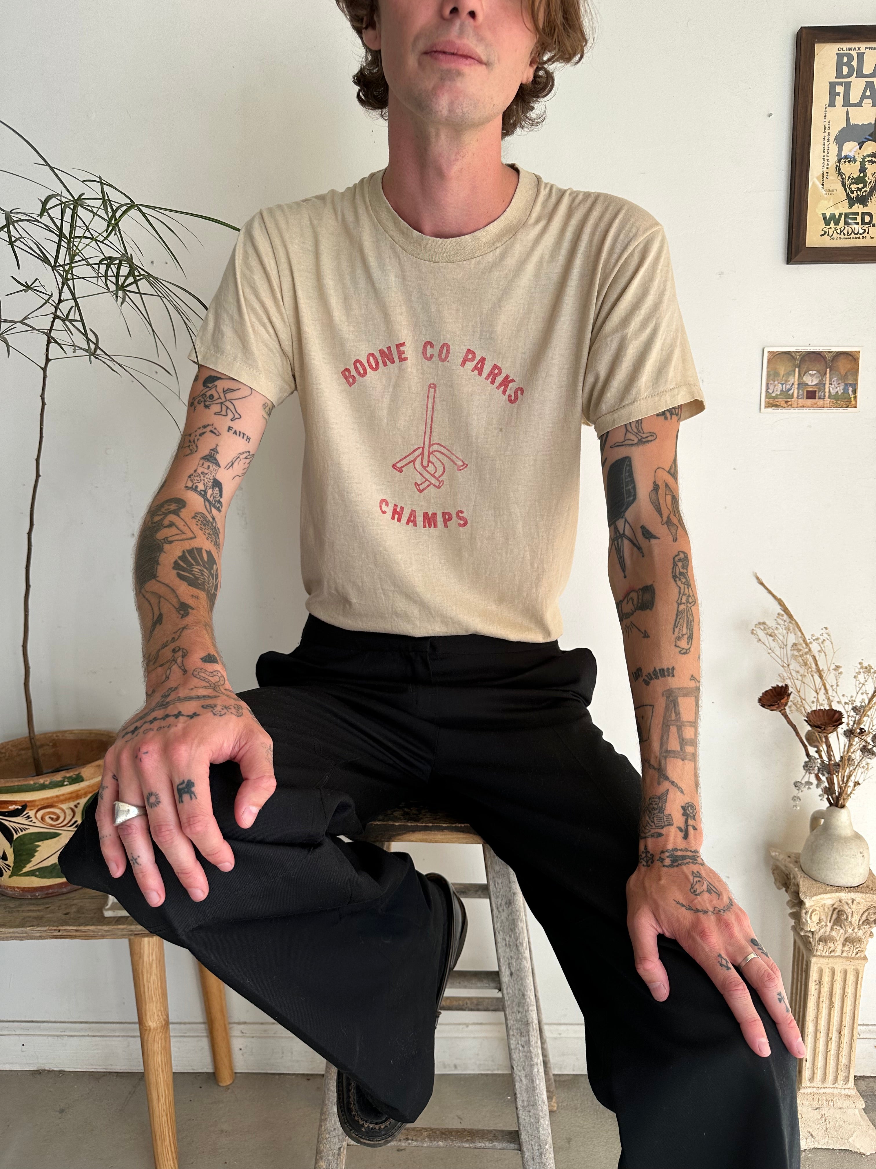 1970s Boone Co Parks Horseshoe Tee (M/L)