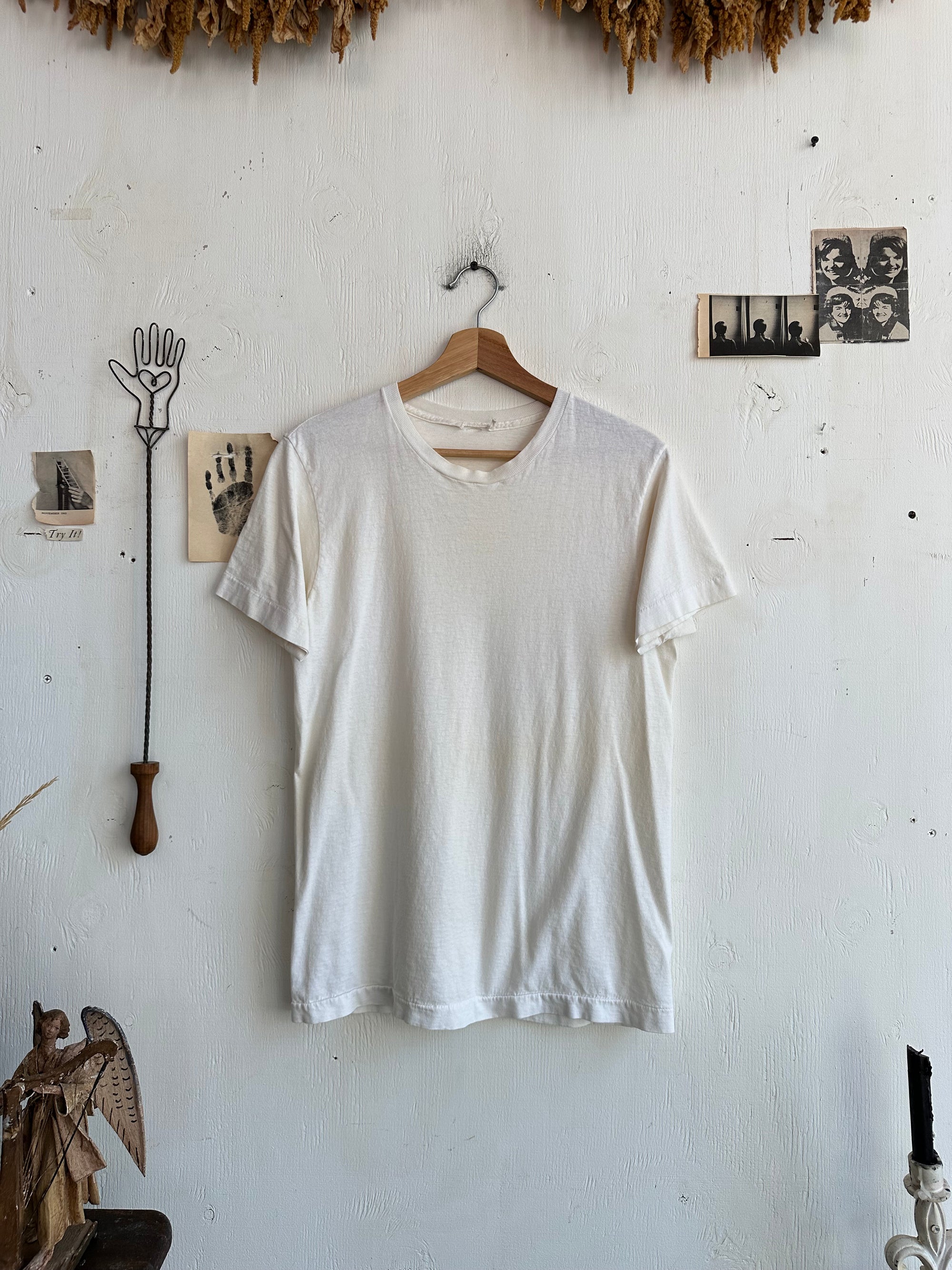 1970s Well Worn White Blank