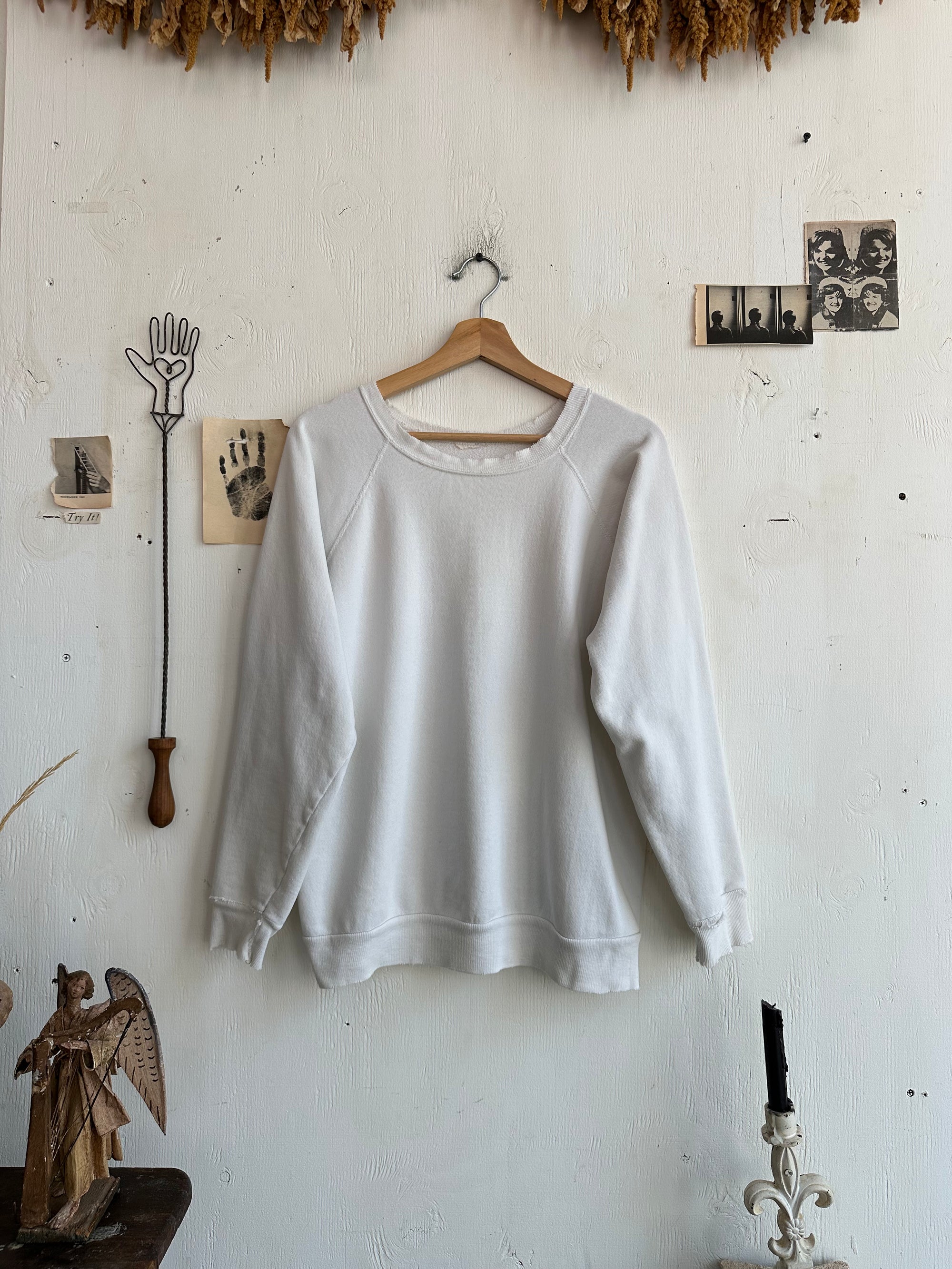 1980s Well Worn White Sweatshirt