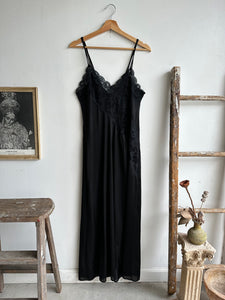 1990s Lace Black High leg Slip (L)