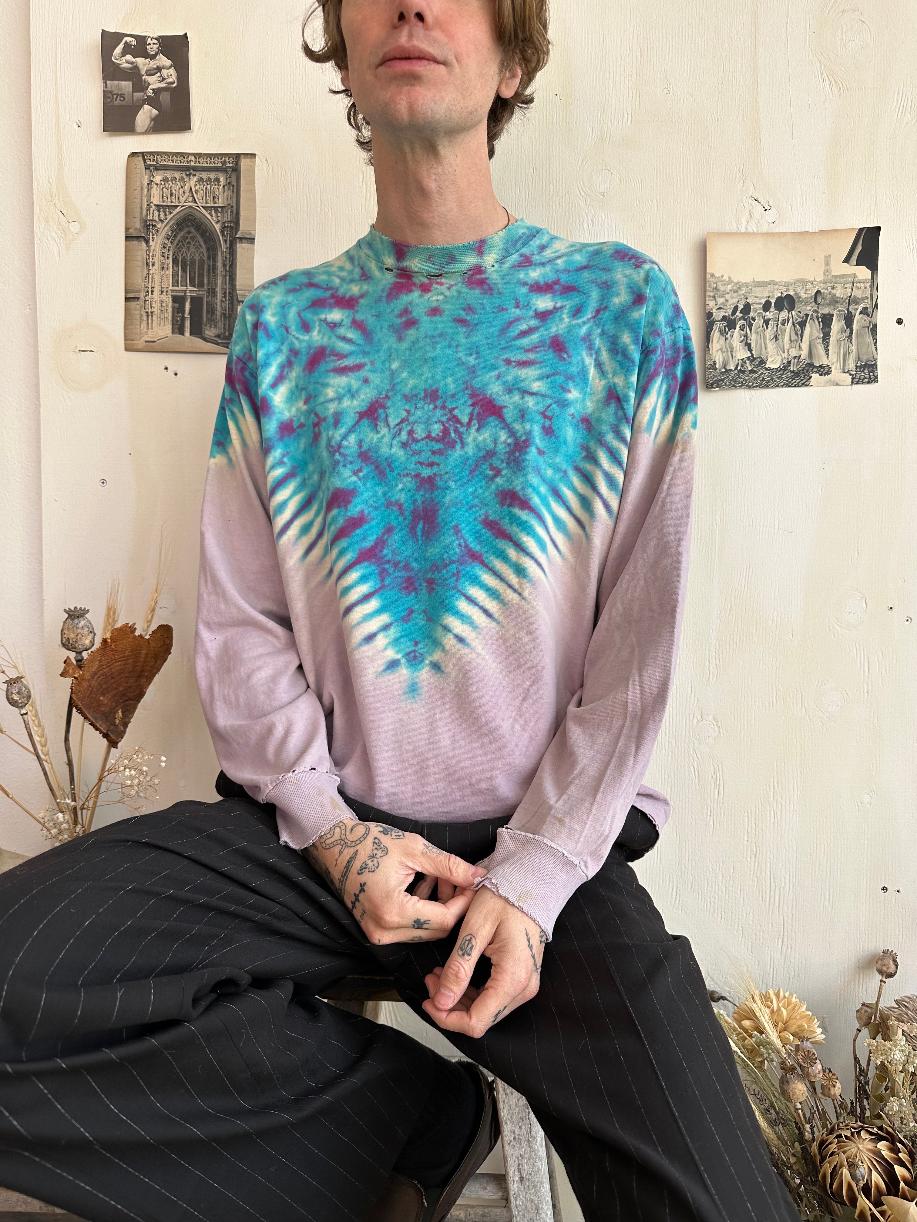 1990s Thrashed Tie Dye Long Sleeve (Boxy XL)