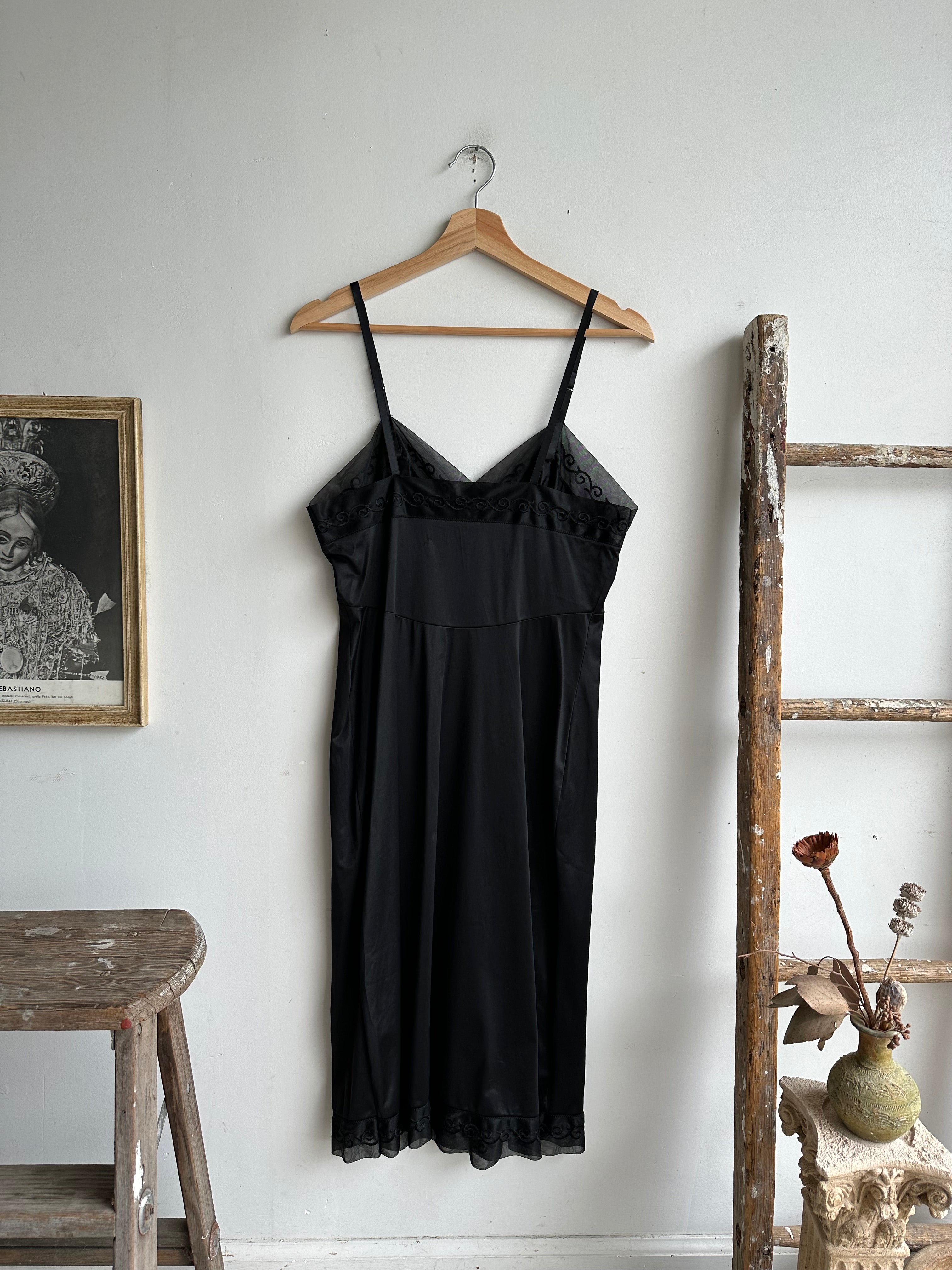 1990s Black Slip Dress (S/M)