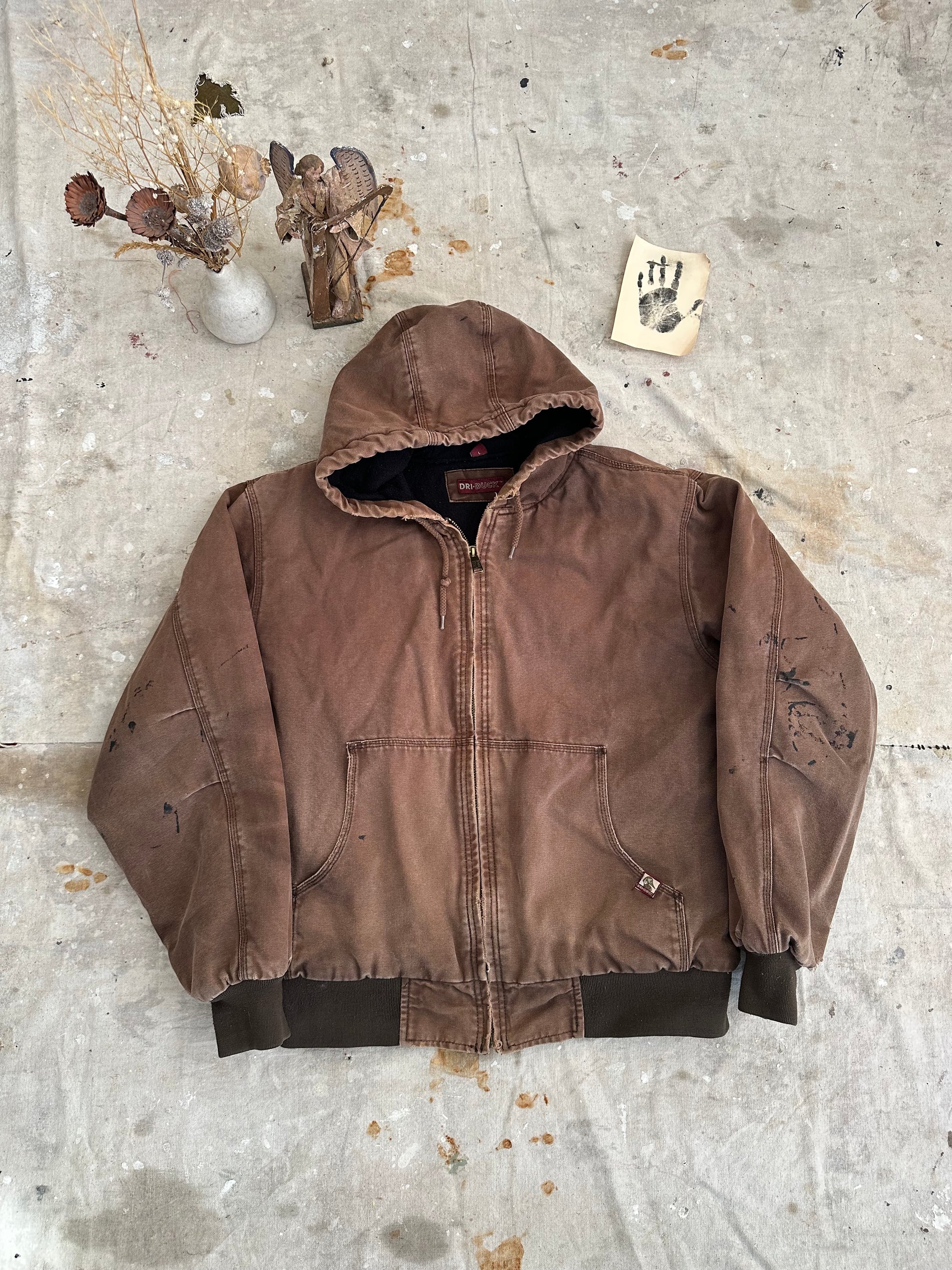 2000s Thrashed Hooded Work Jacket