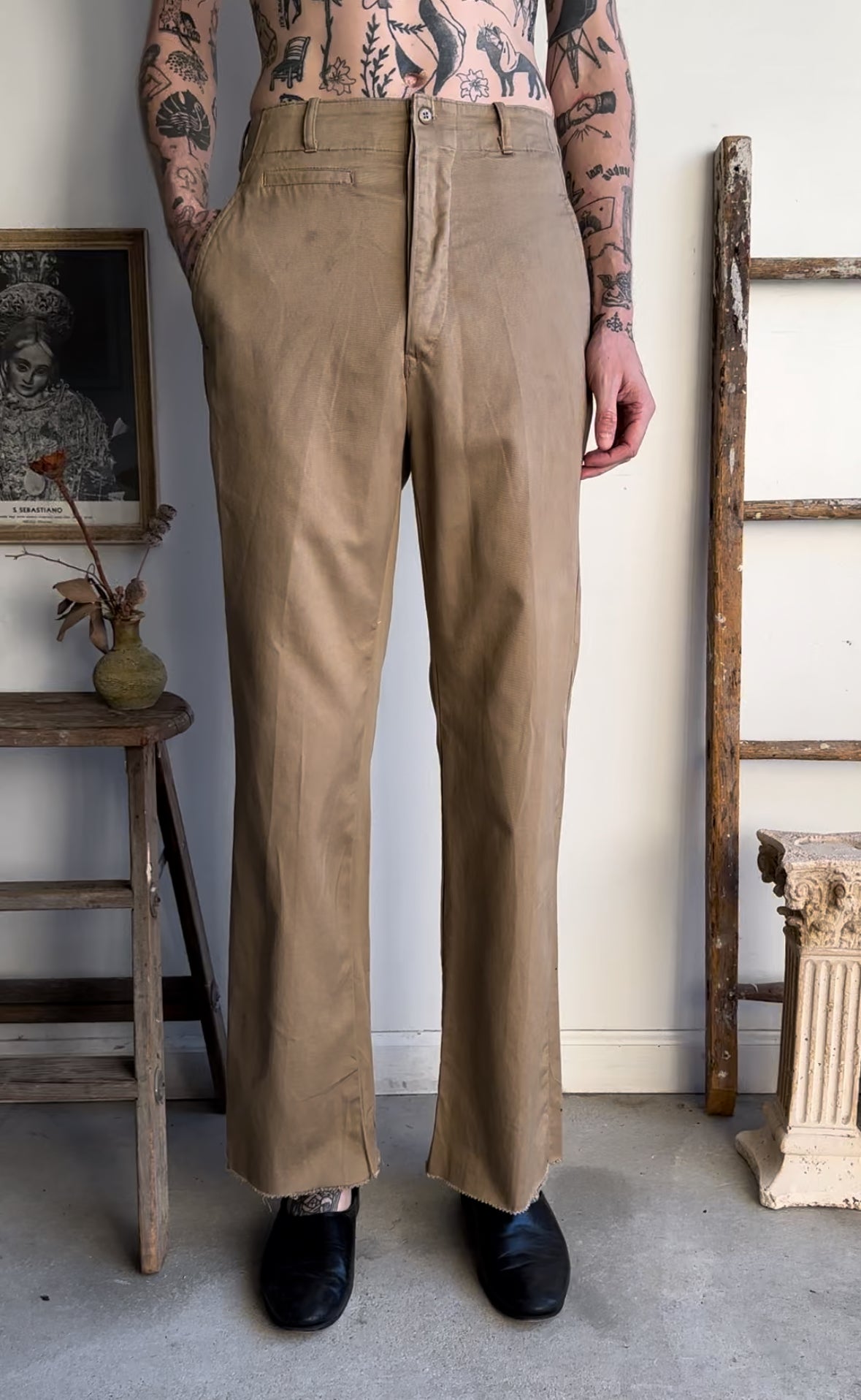 1970s Greek Flared Military Trousers (30 x 33)