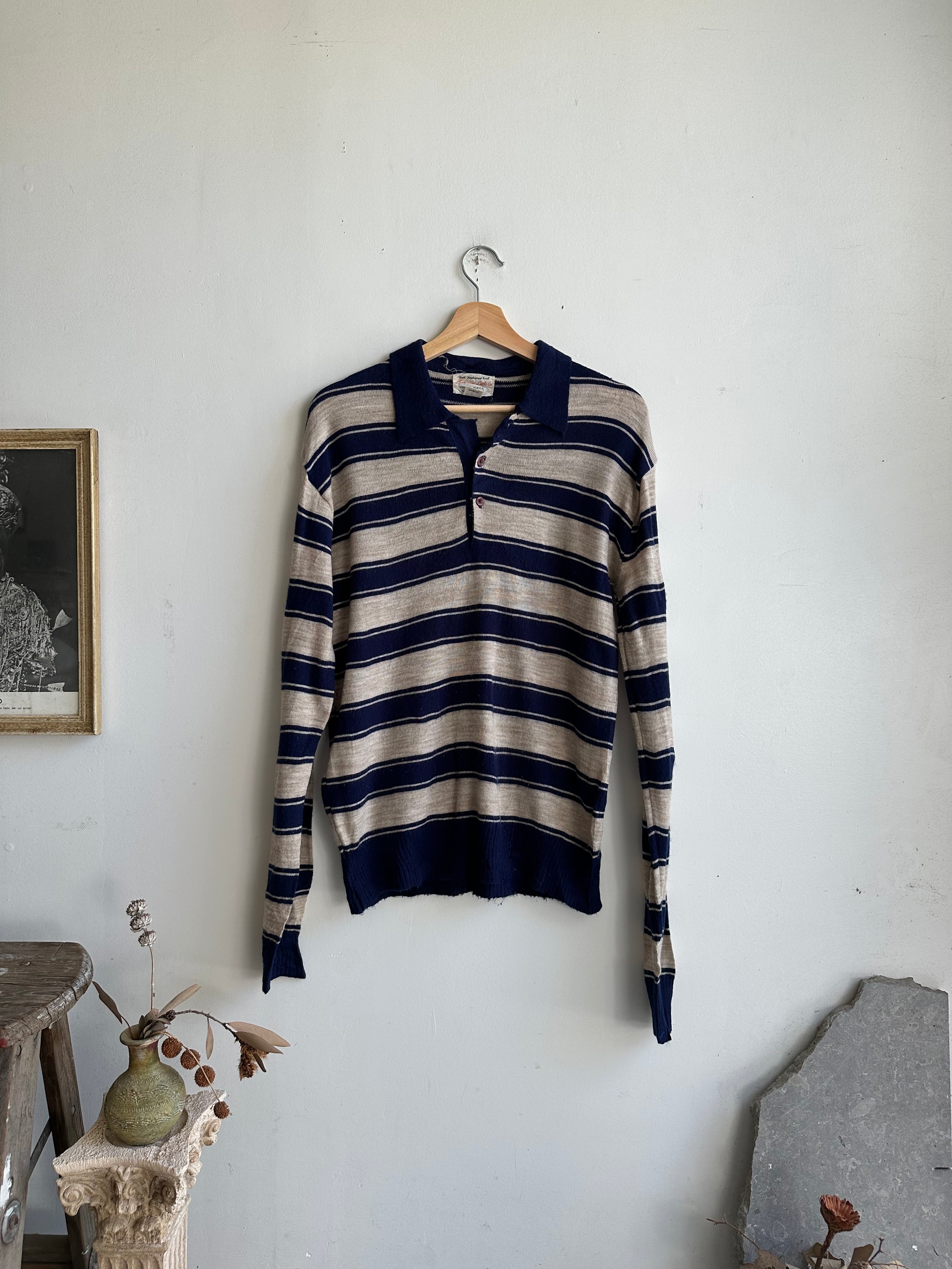 1960s Knit Collared Sweatshirt (M/L)