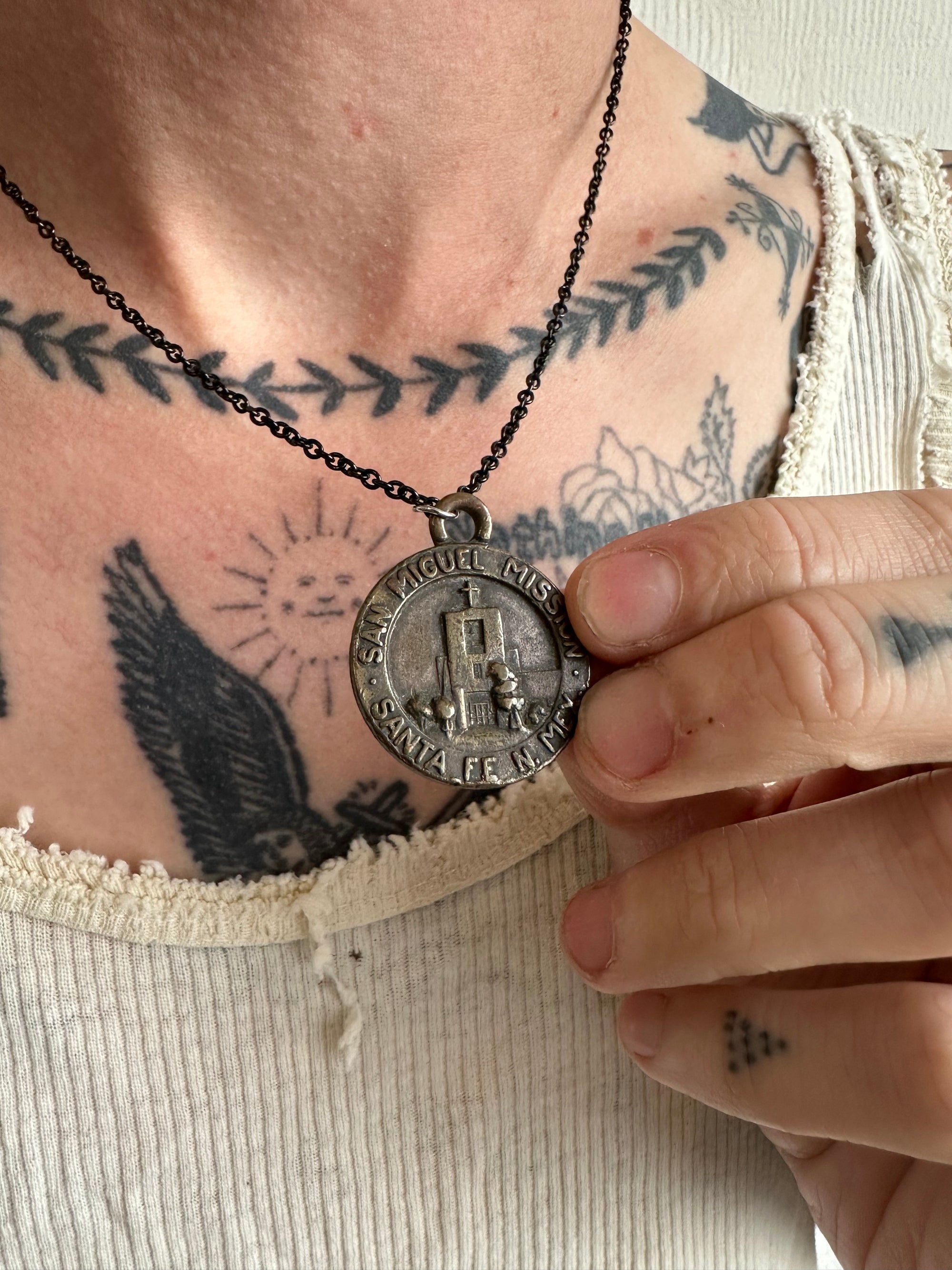 Vintage San Miguel Mission Pendant Necklace