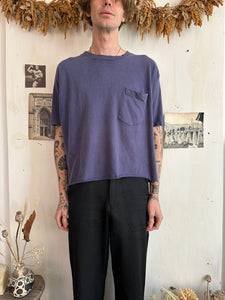 1980s Sunfaded Chopped Hem Pocket Tee (Boxy XL)