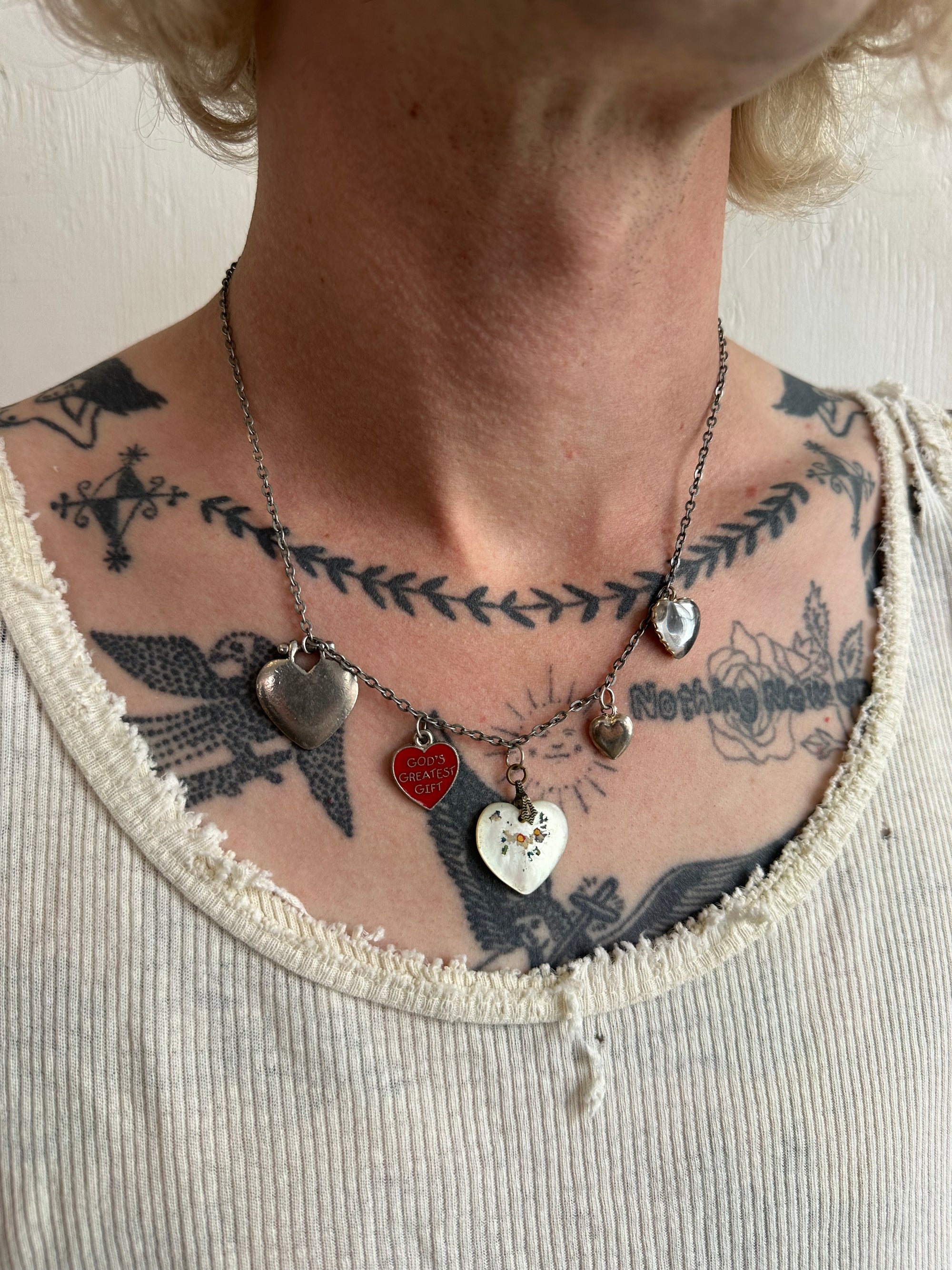 Vintage Heart Pendant Charm Necklace