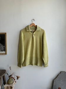 1960s Knit Polo Sweatshirt (Boxy L)