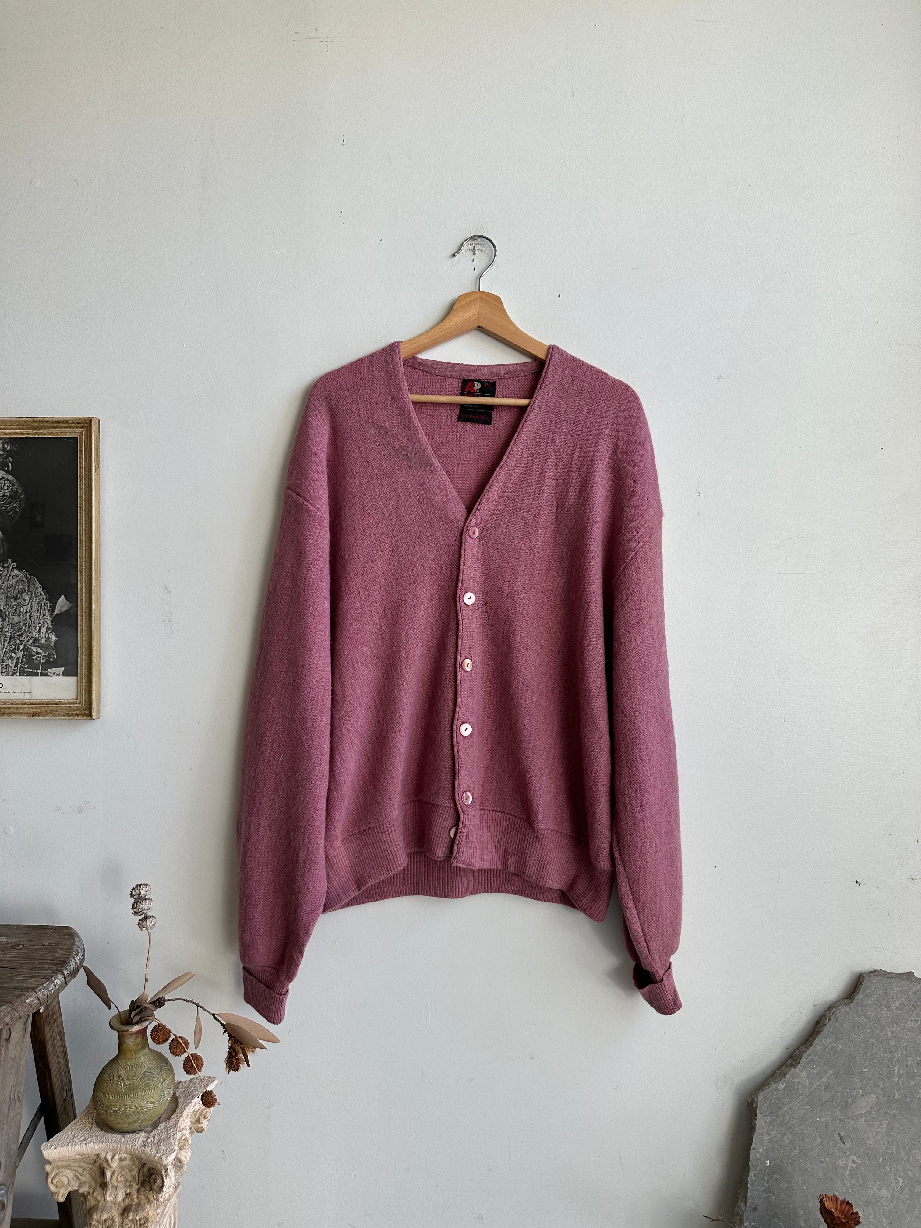 1980s Pink Cardigan (Boxy M)