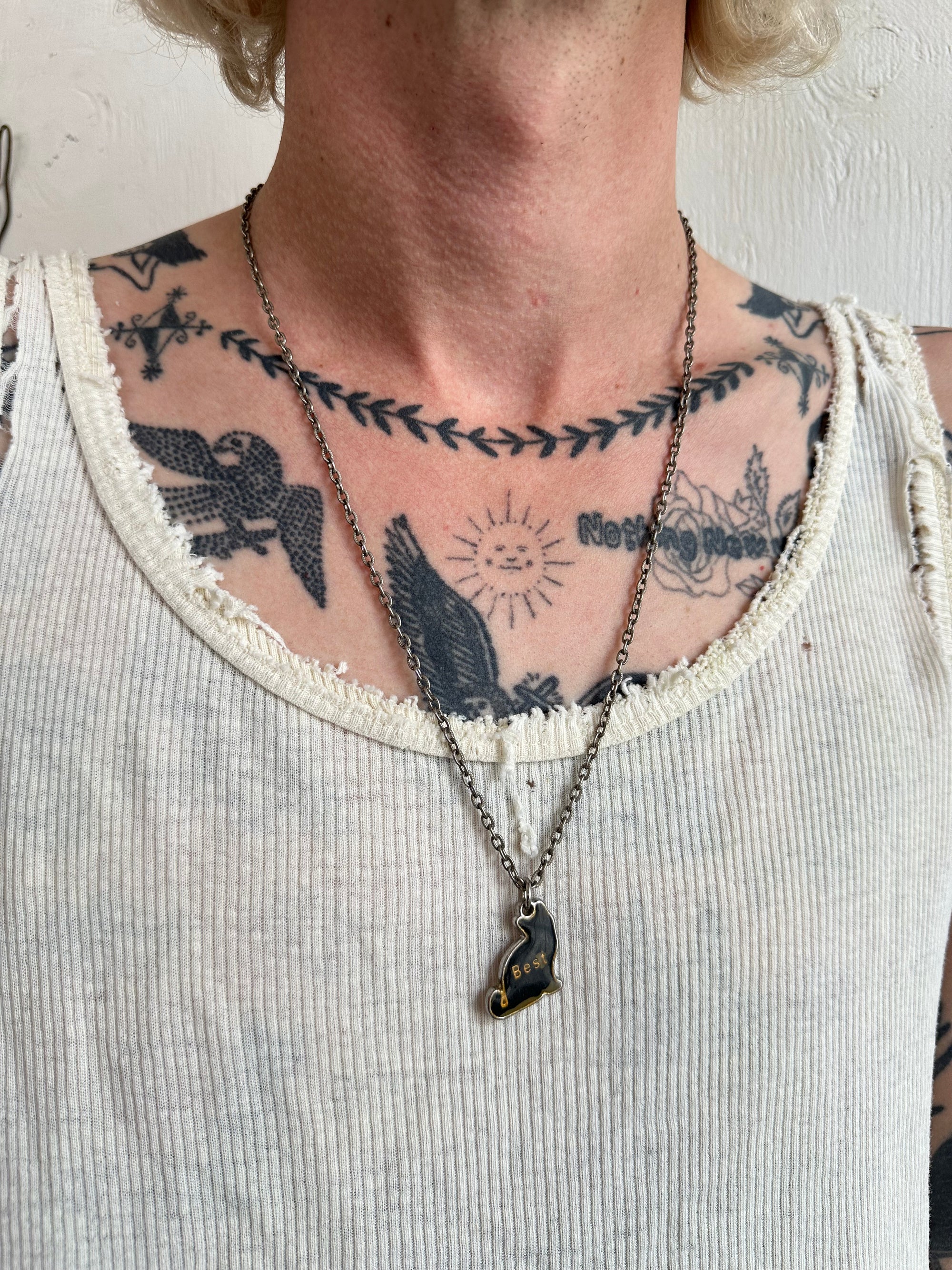 Vintage Black Cat Necklace