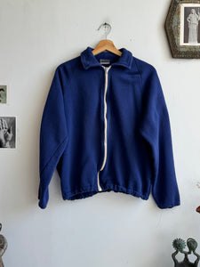 1980s Navy Zip-Up Sweatshirt (Boxy M)