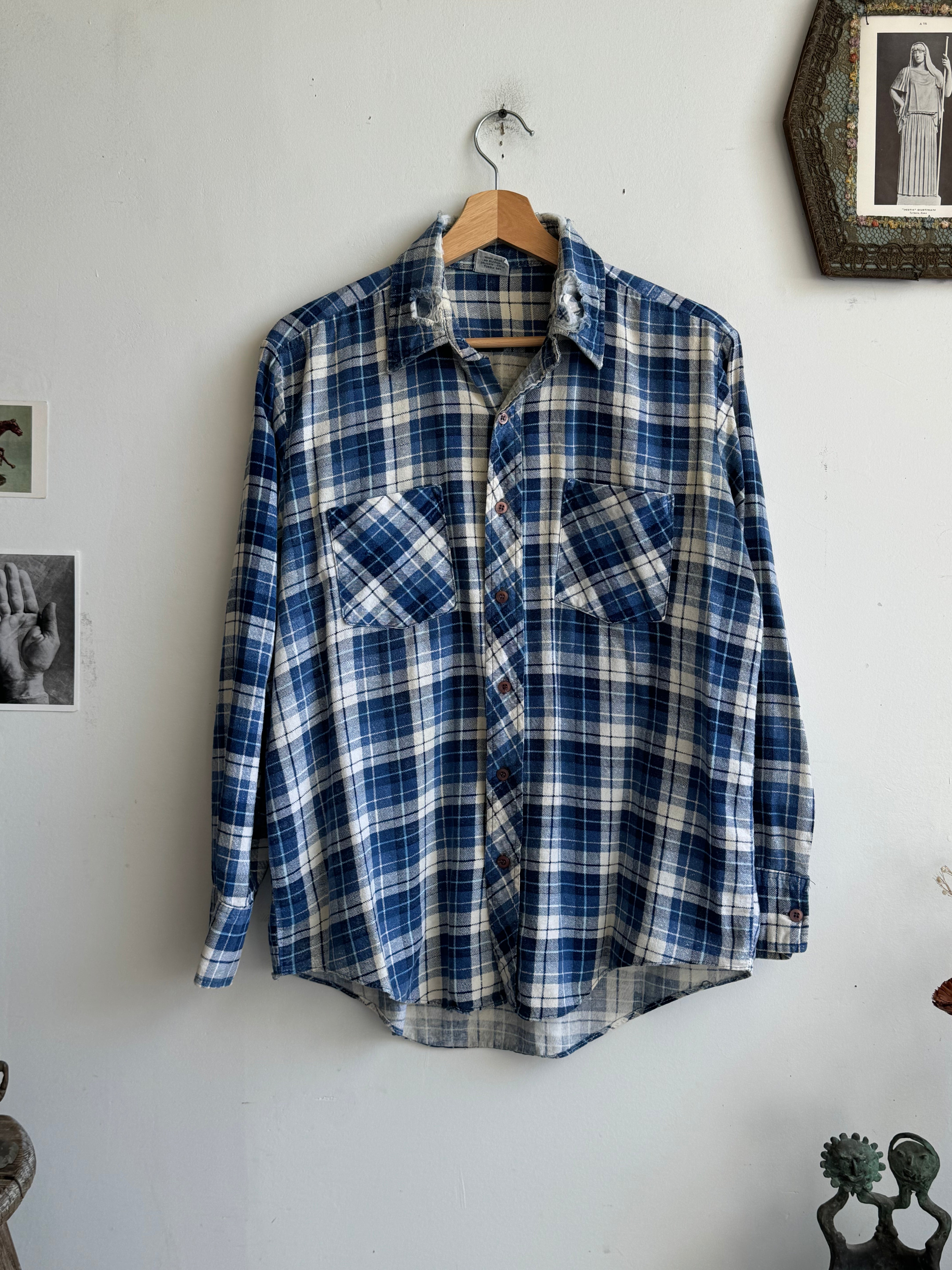 1970s Well-Worn Blue Flannel (M/L)