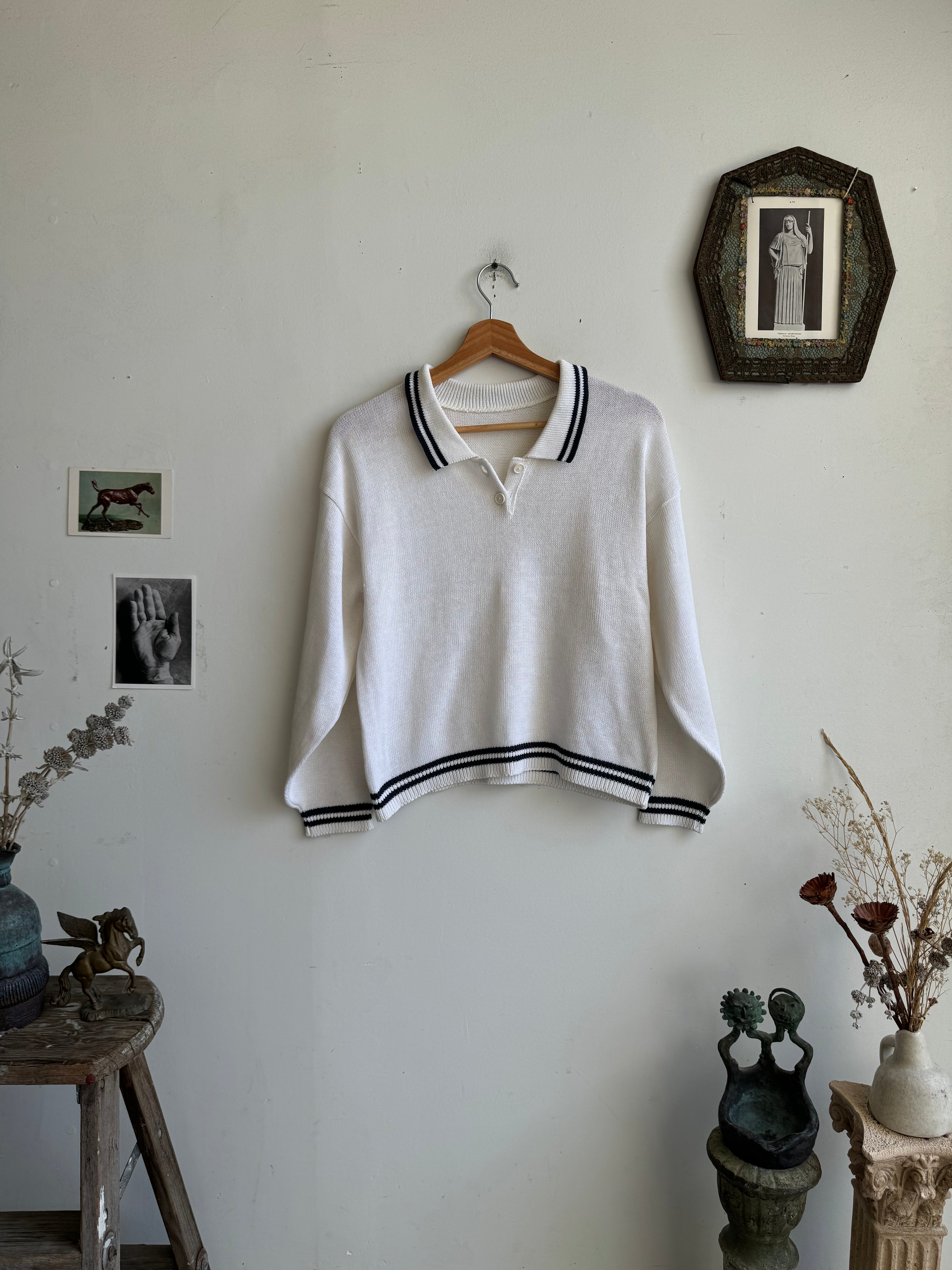 1980s Knit Tennis Sweater (M)