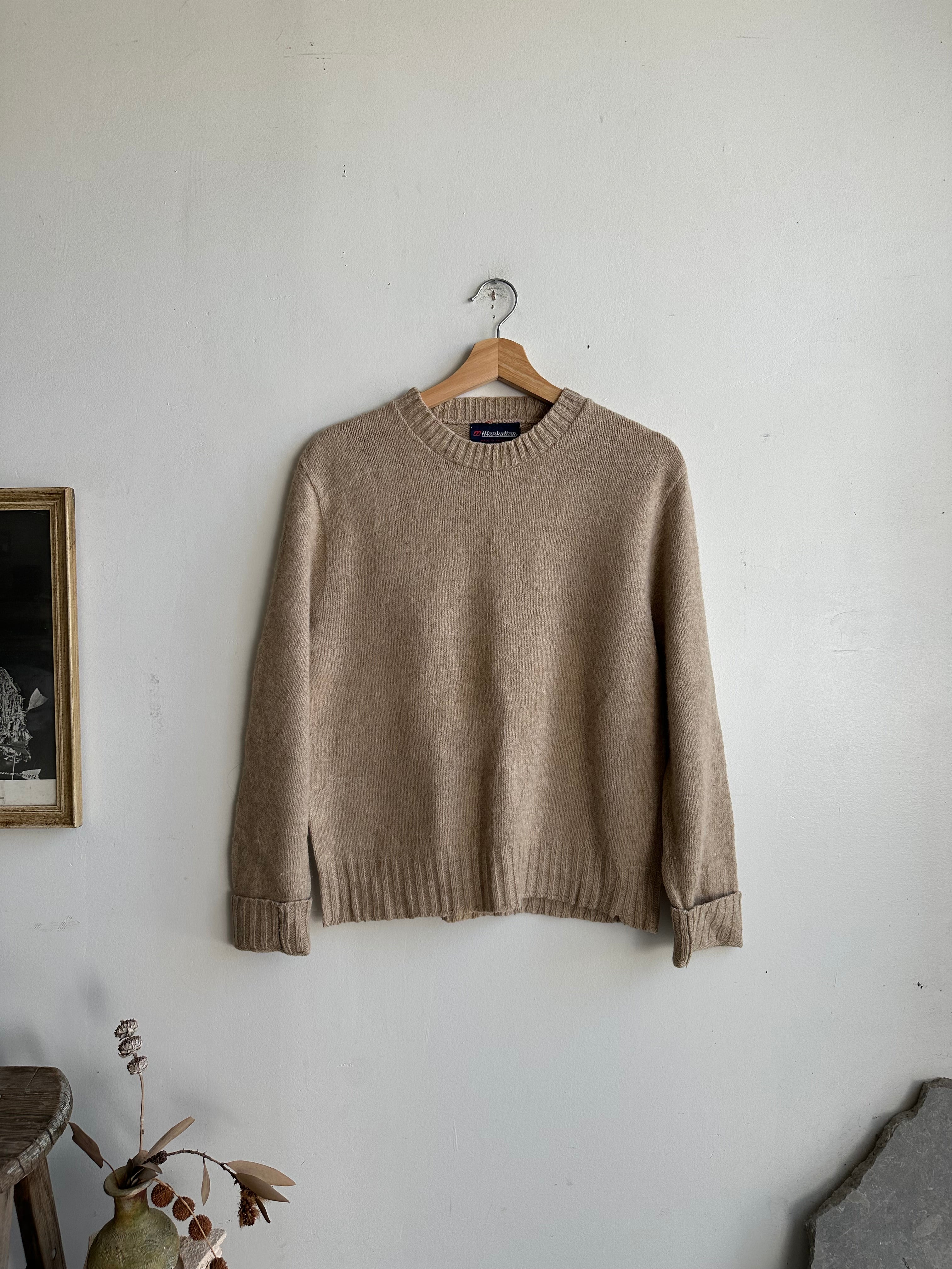 1960s Beige Knit Sweatshirt (S/M)