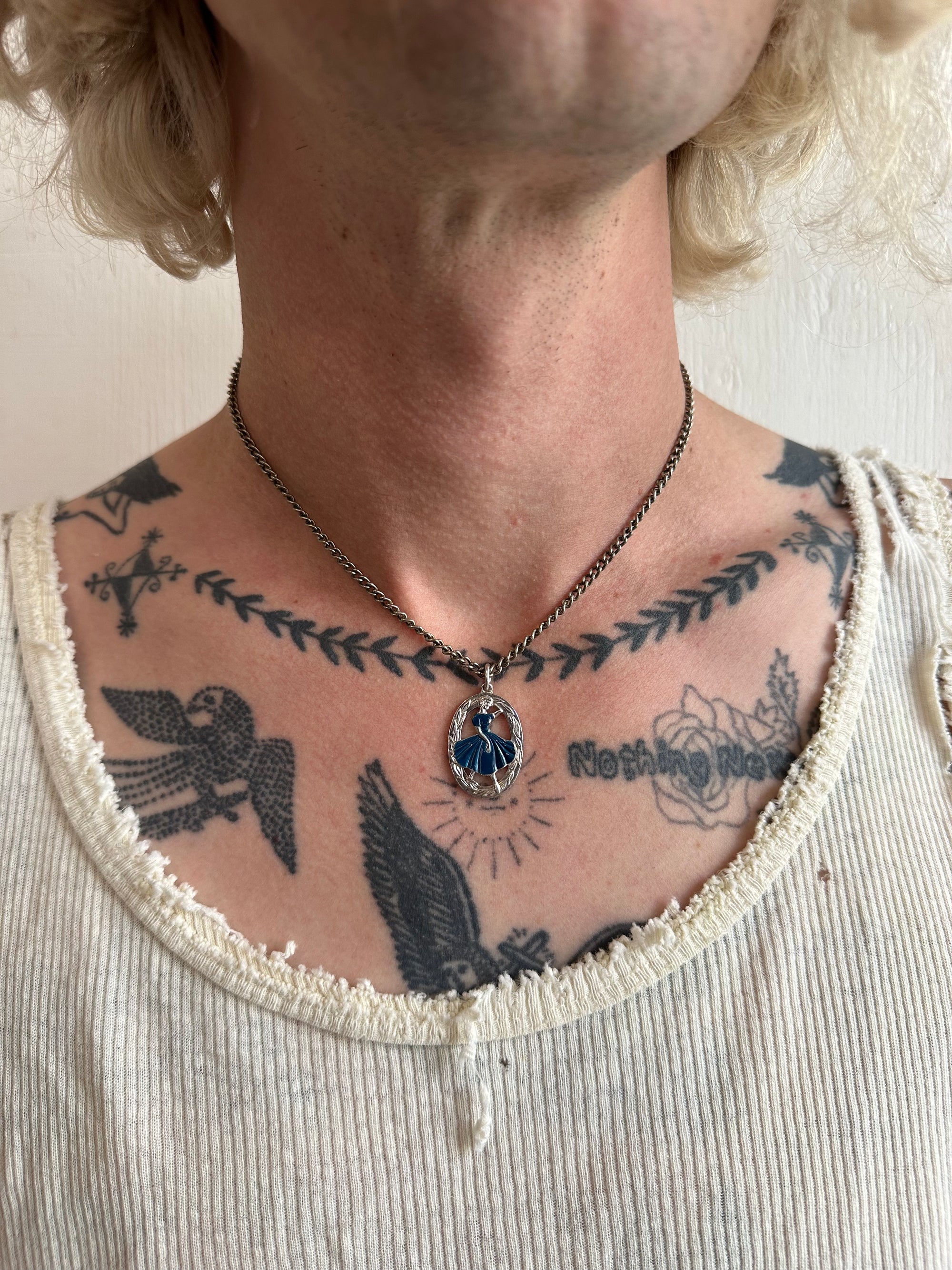 Vintage Ballerina Pendant Necklace