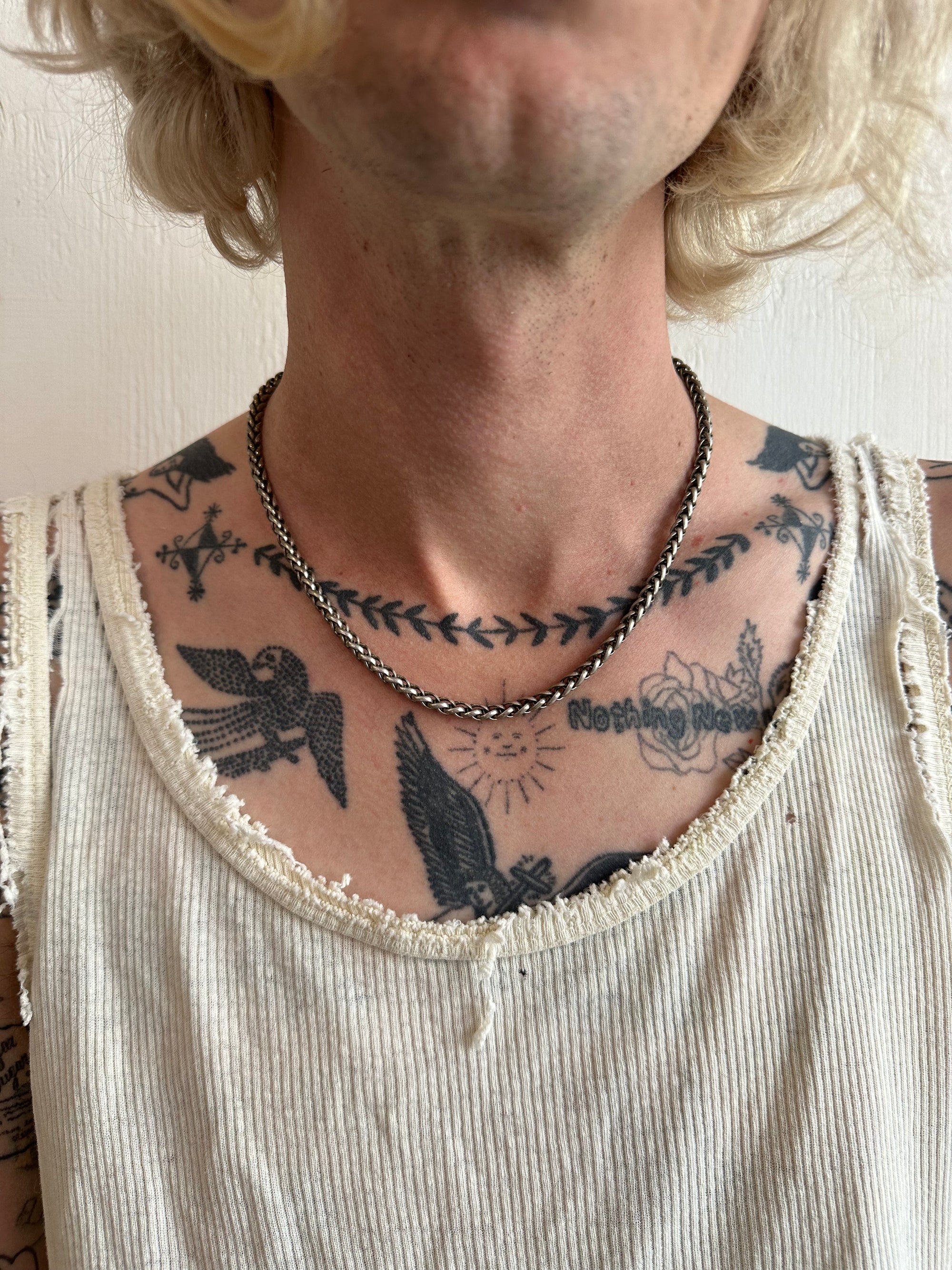 Vintage Heavy Braided Chain Necklace