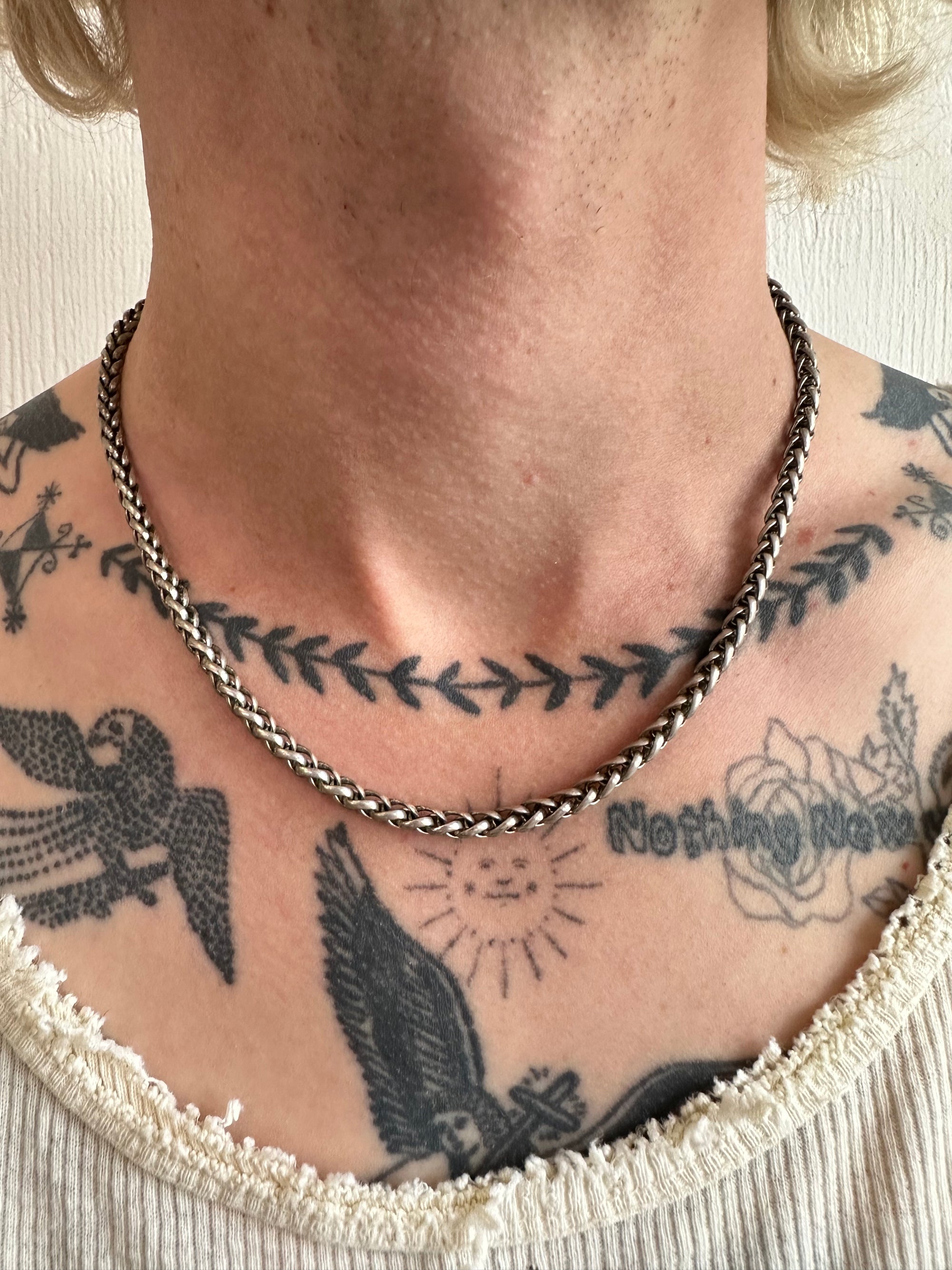 Vintage Heavy Braided Chain Necklace
