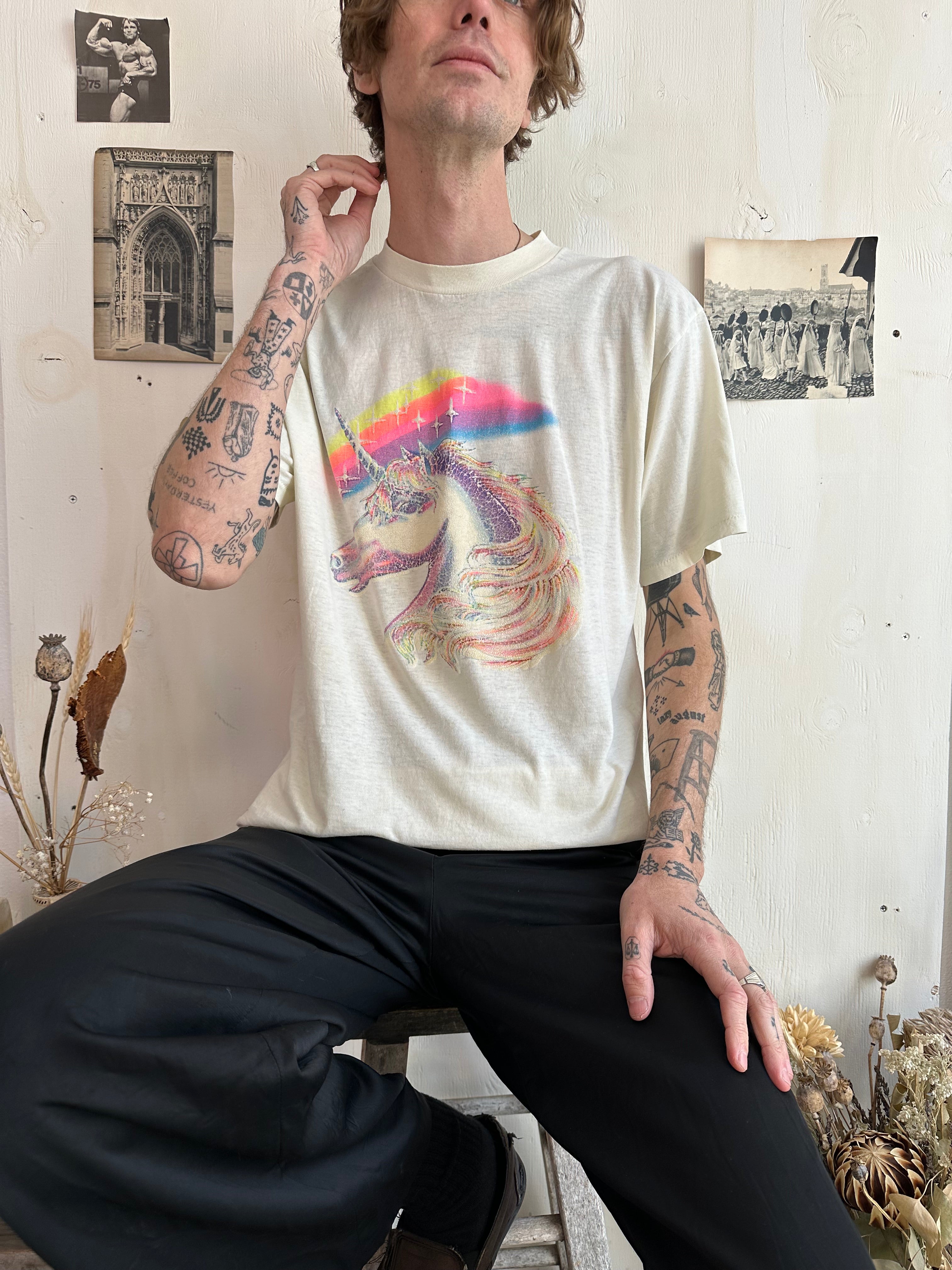 1980s Faded Unicorn T-Shirt (Boxy XL)