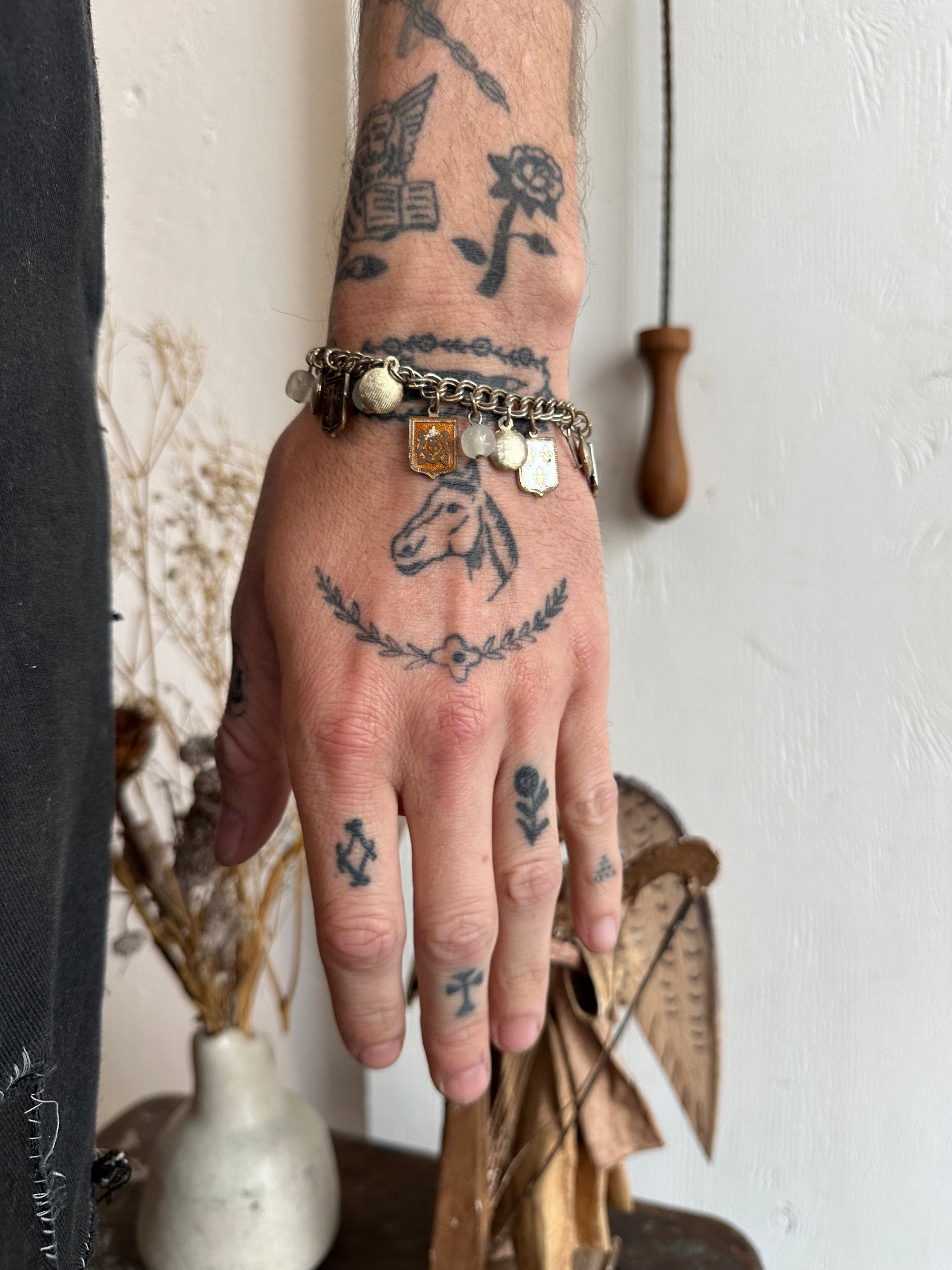 Vintage Crest Charm Bracelet