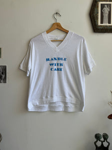 1980s Handle With Care V-Neck Tee (Boxy S/M)