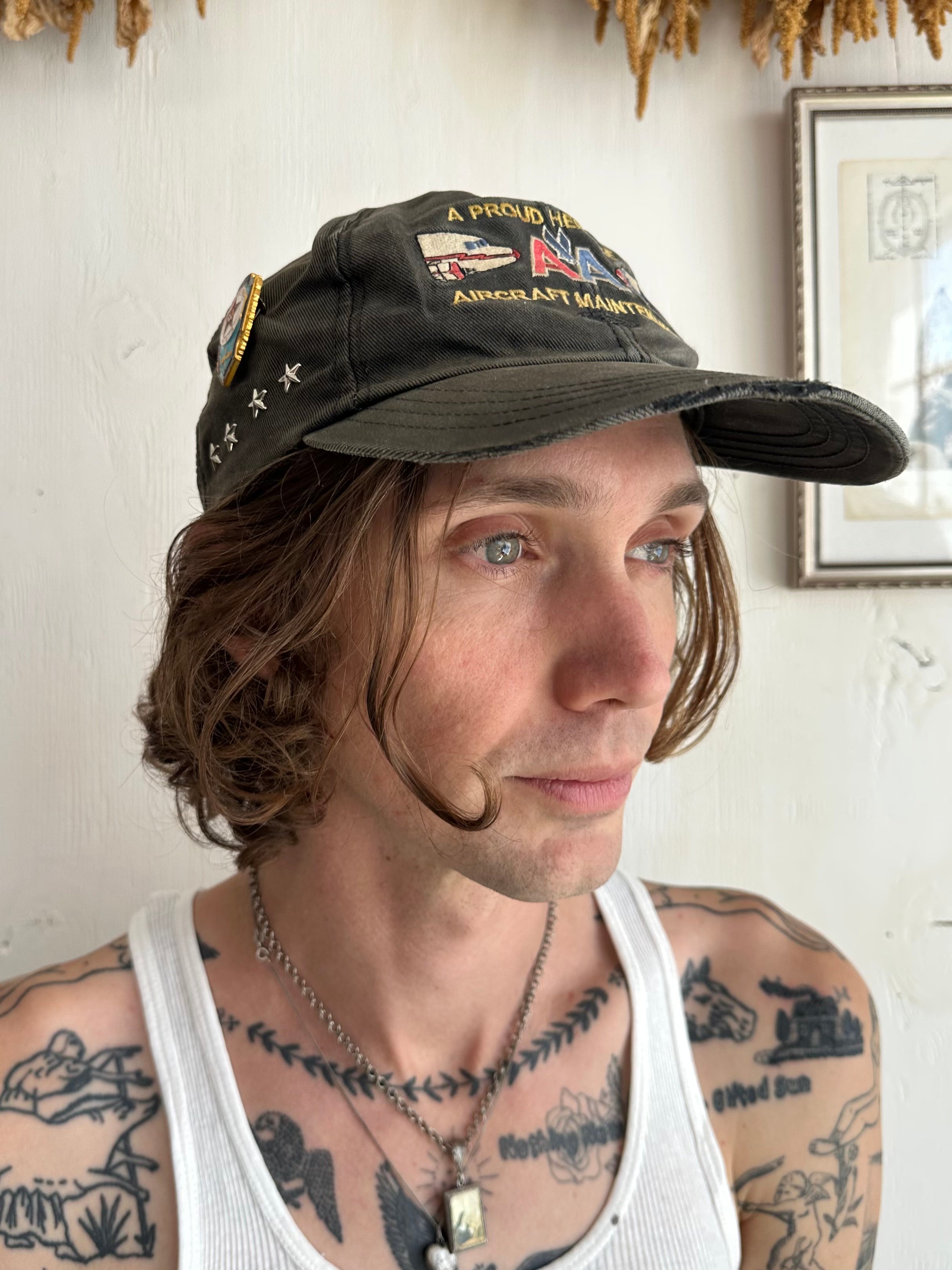 2000s Sunfaded American Airlines Airplane Maintenance Hat (O.S.)