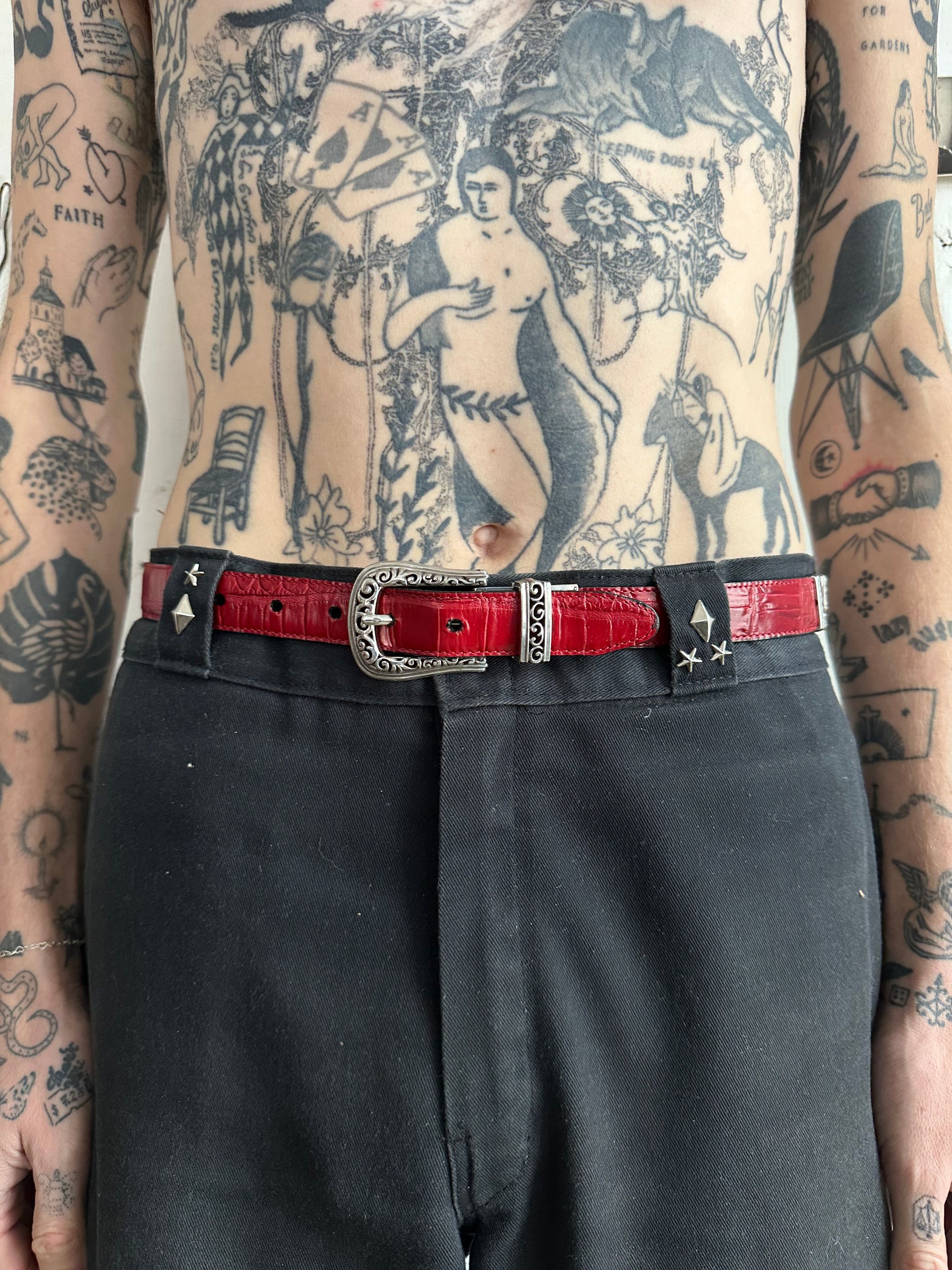Vintage Brighton Reversible Red/Black Western Belt