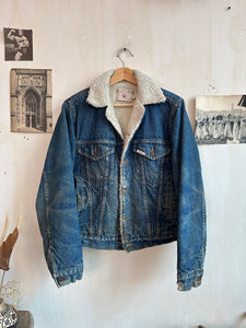 1970s Thrashed Sherling Lined Denim Jacket (S/M)