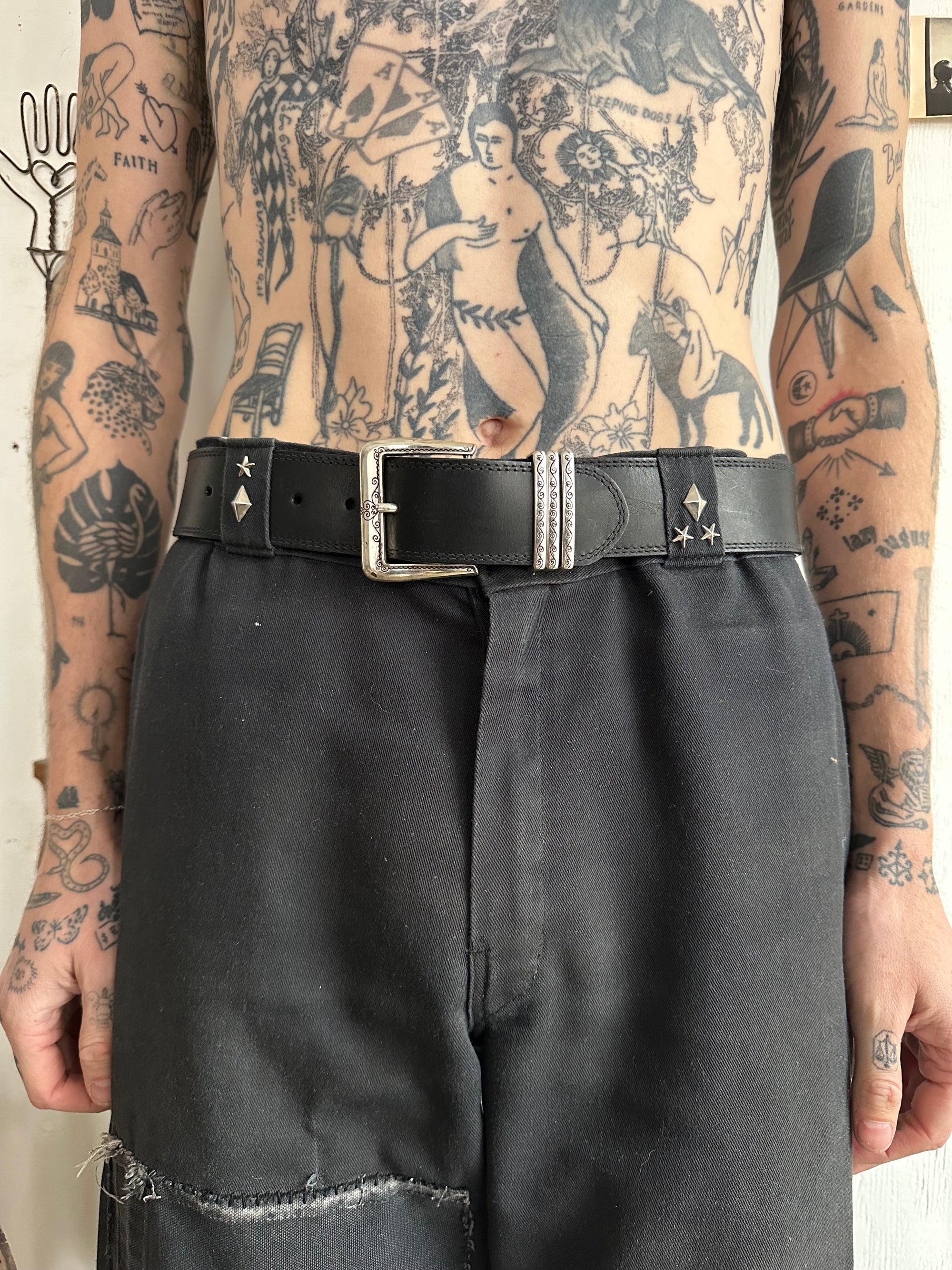 Vintage Thick Brighton Leather Belt