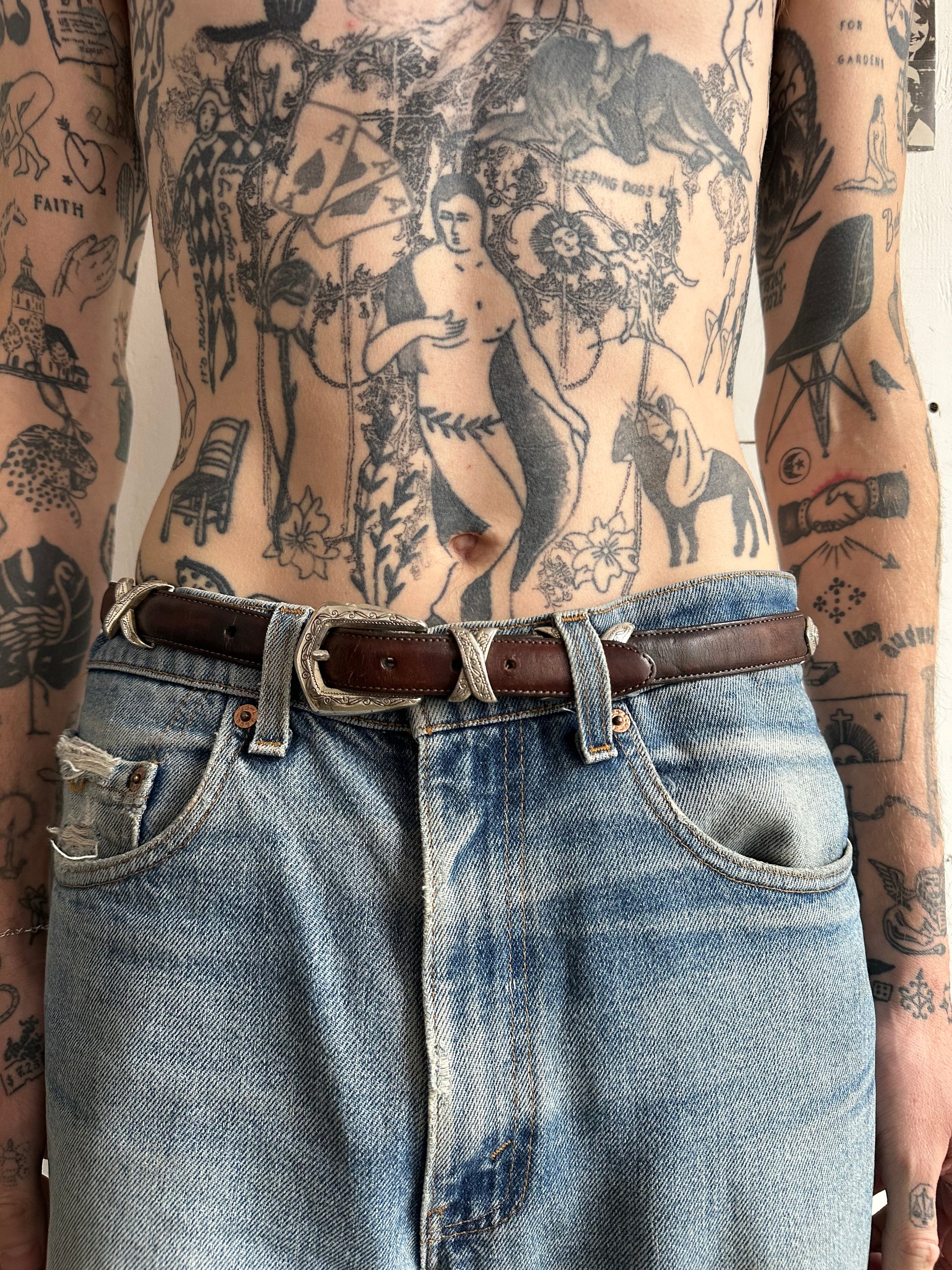 Vintage Brighton Brown Leather Belt