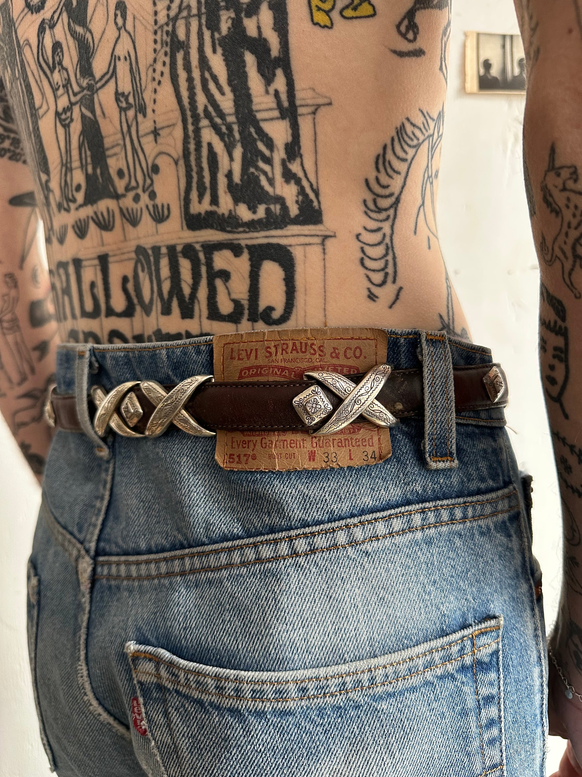 Vintage Brighton Brown Leather Belt