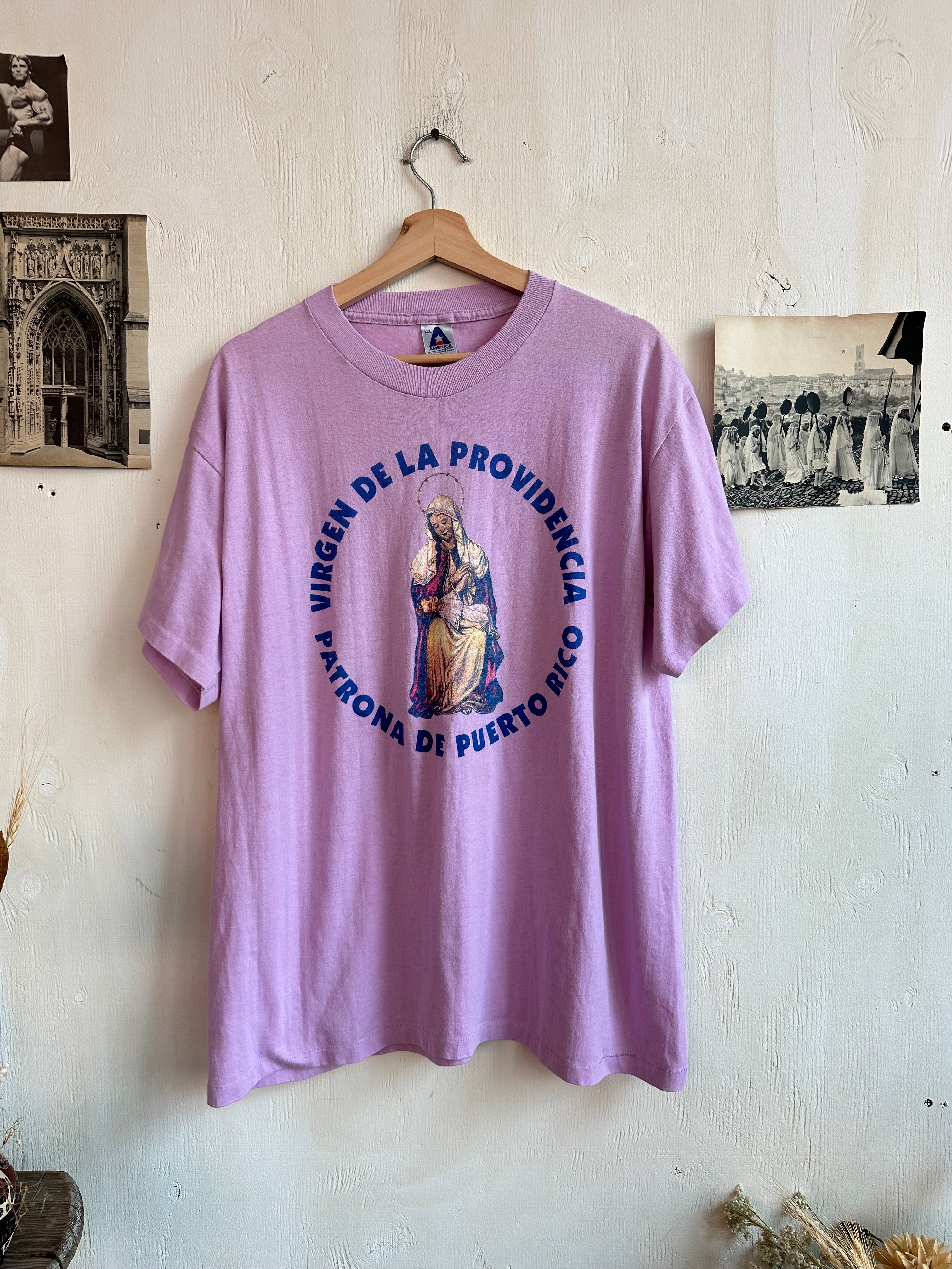 1990s Pink Virgin Mary T-Shirt (Boxy XL)