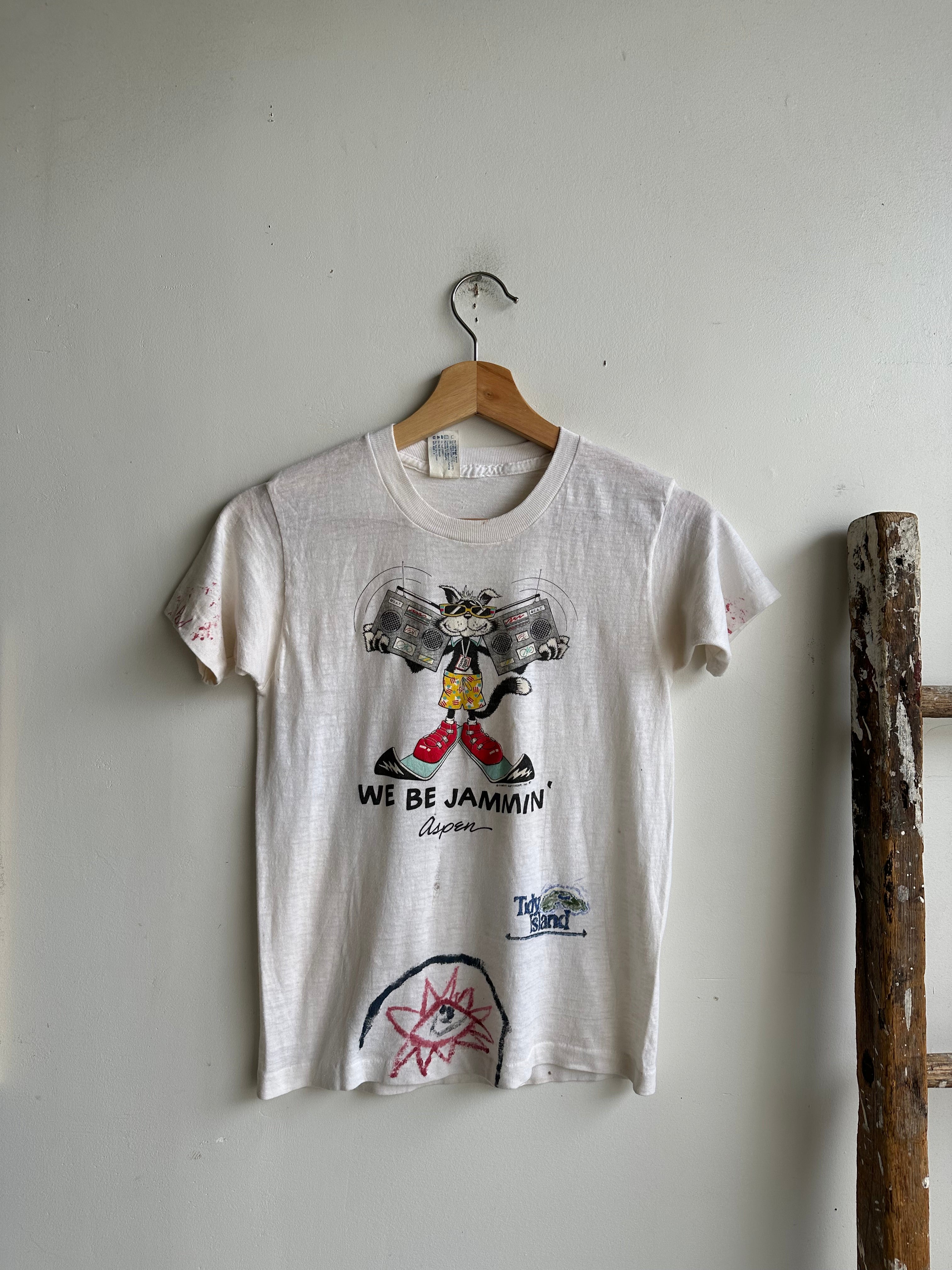 1980s Hand Drawn We Be Jammin’ Aspen T-Shirt (S)