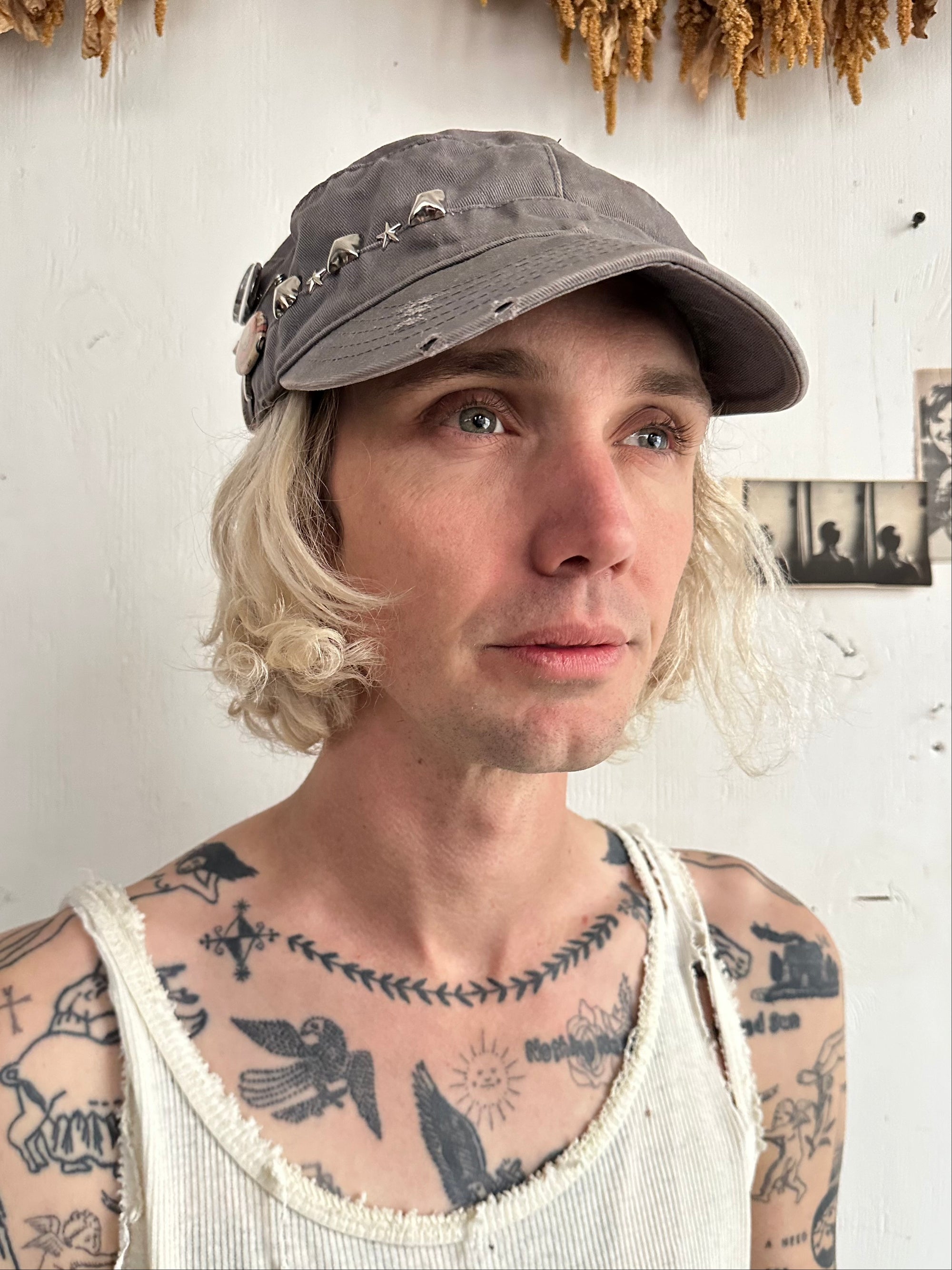 Vintage Cap W/ Studs and Pins