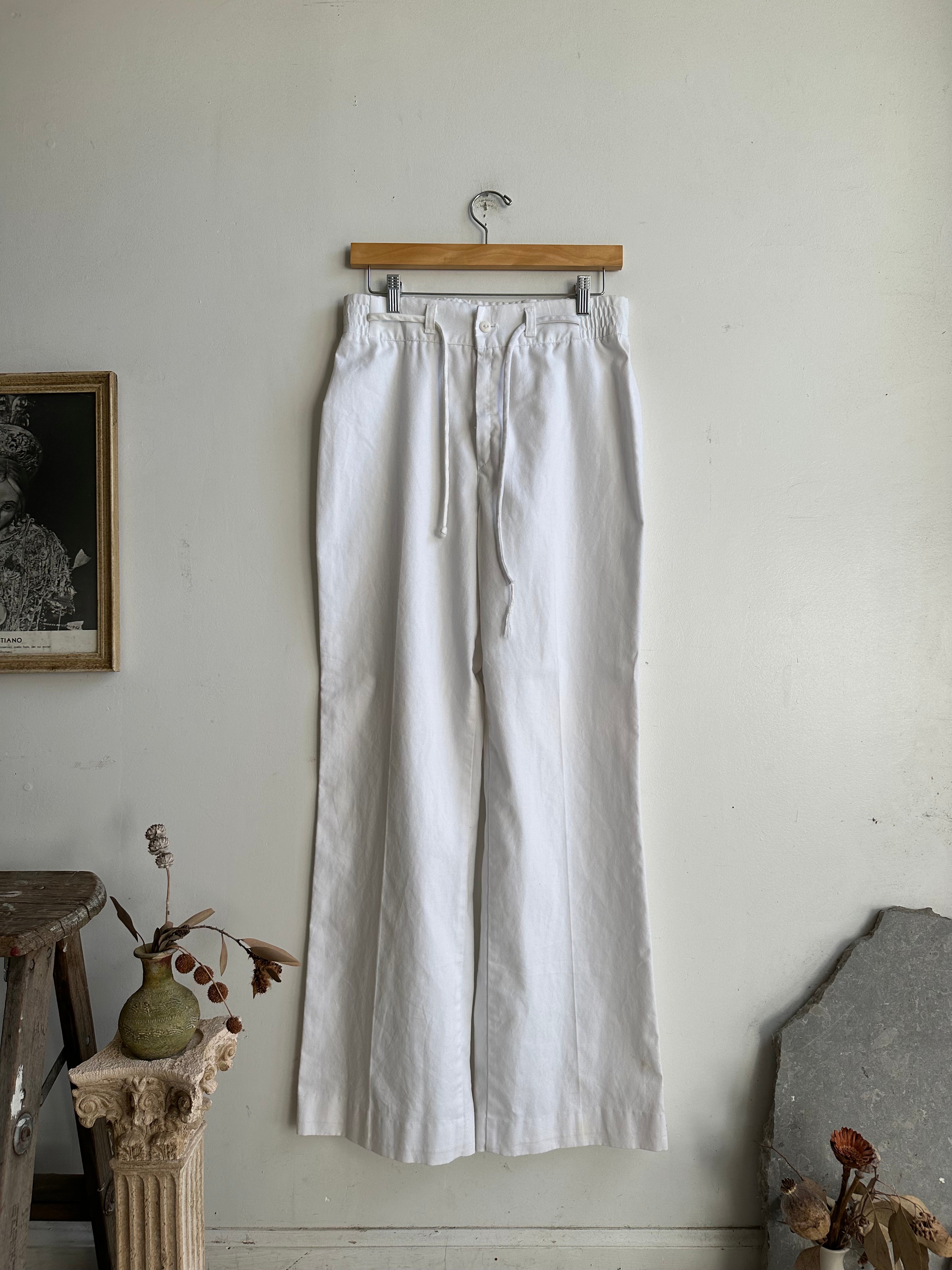 1990s White Drawstring Trousers (30 x 32)