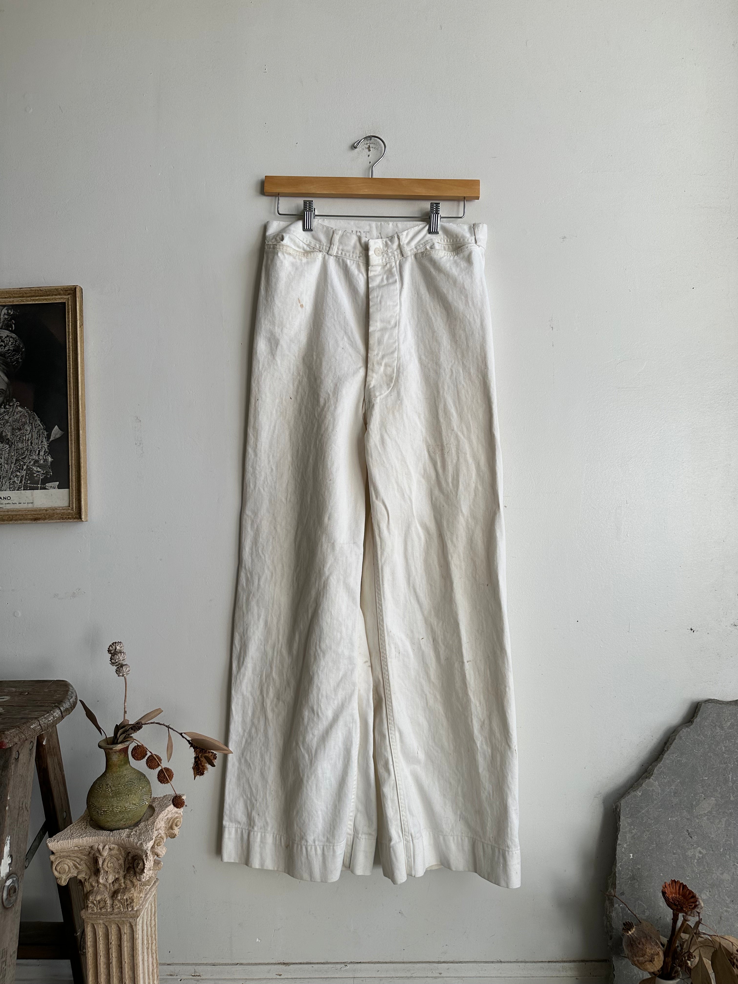 1940s White USN Trousers (30 x 30)