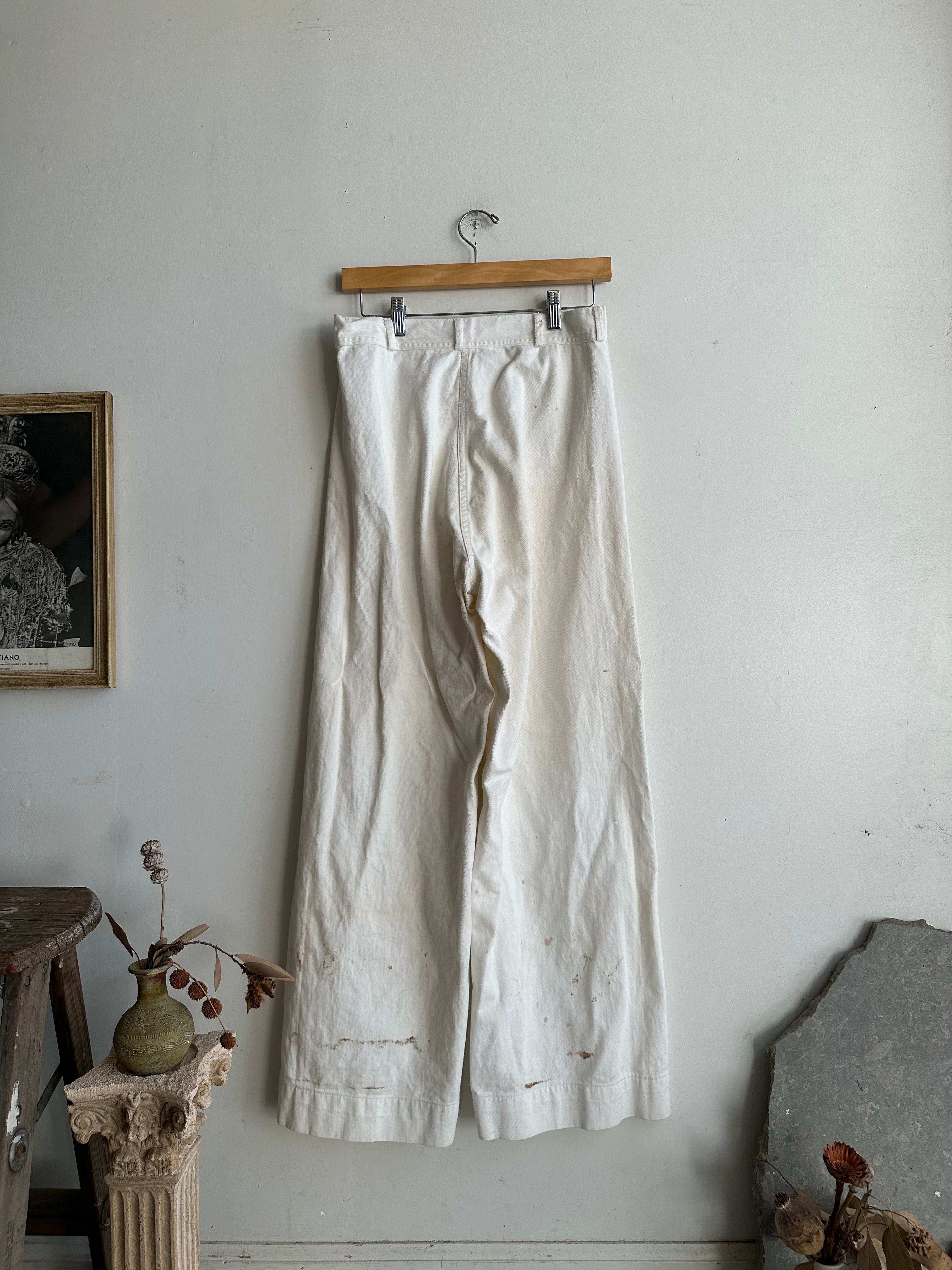 1940s White USN Trousers (30 x 30)